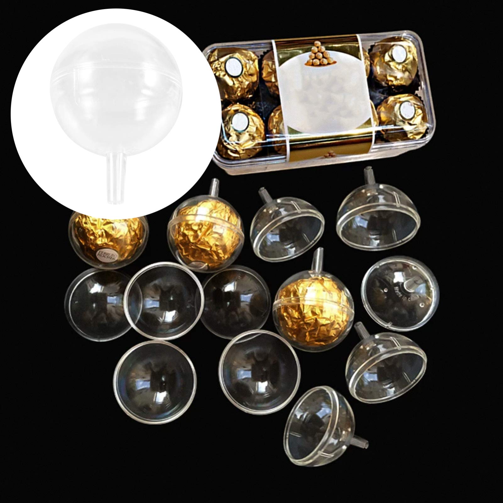 95-Piece Clear Chocolate Ball Holders - Mini Cupcake & Muffin Liners, Candy Packaging Cases, Flower Support Racks for Baking, Parties, Birthdays, Weddings & Valentine's Day Decorations