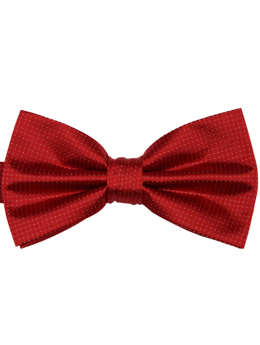 DÉCLIC Classic Microdot Bow Tie for Men - Stylish Red Pre-Tied Bowtie for Weddings, Parties & Formal Events