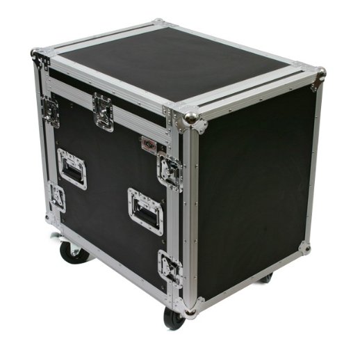 OSP MC12U-10 ATA Road Case - 10U Amplifier Rack & 12U Slanted Mixer Case | Durable Flight & Touring Protection for Professional Audio Equipment | Perfect for Live Performances, Studio Recording & Mobile DJ Setups