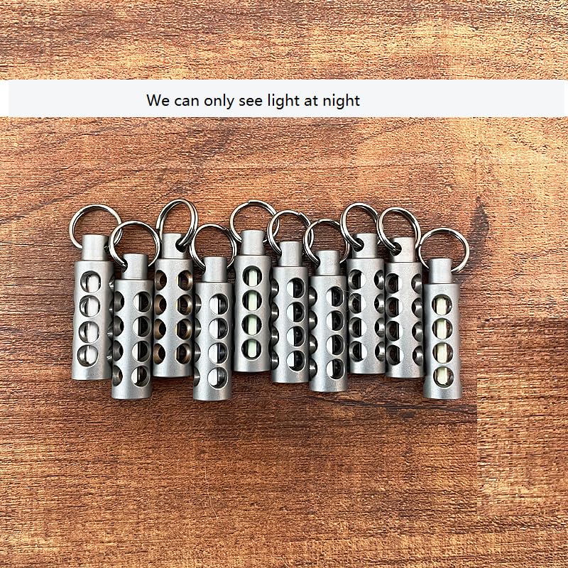 EDC Titanium Alloy Tritium Gas Lamp - Glow in The Dark Keychain Pendant, Luminous Necklace & Car Signal Light (Yellow) | Perfect for Night Hiking, Emergency Kits & Outdoor Adventures
