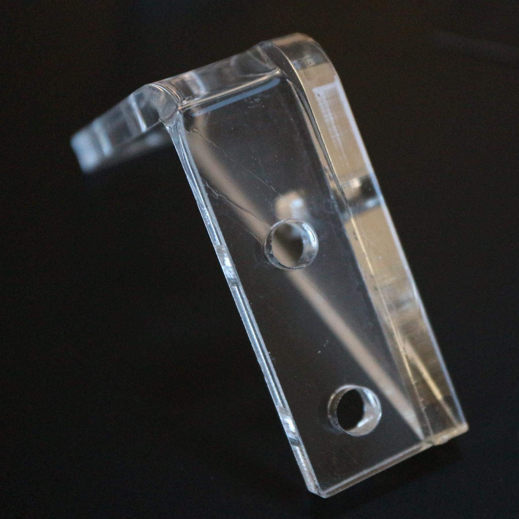 Clear Acrylic Corner Brackets 5mm Thick with M5 Bolts for Shelves & DIY