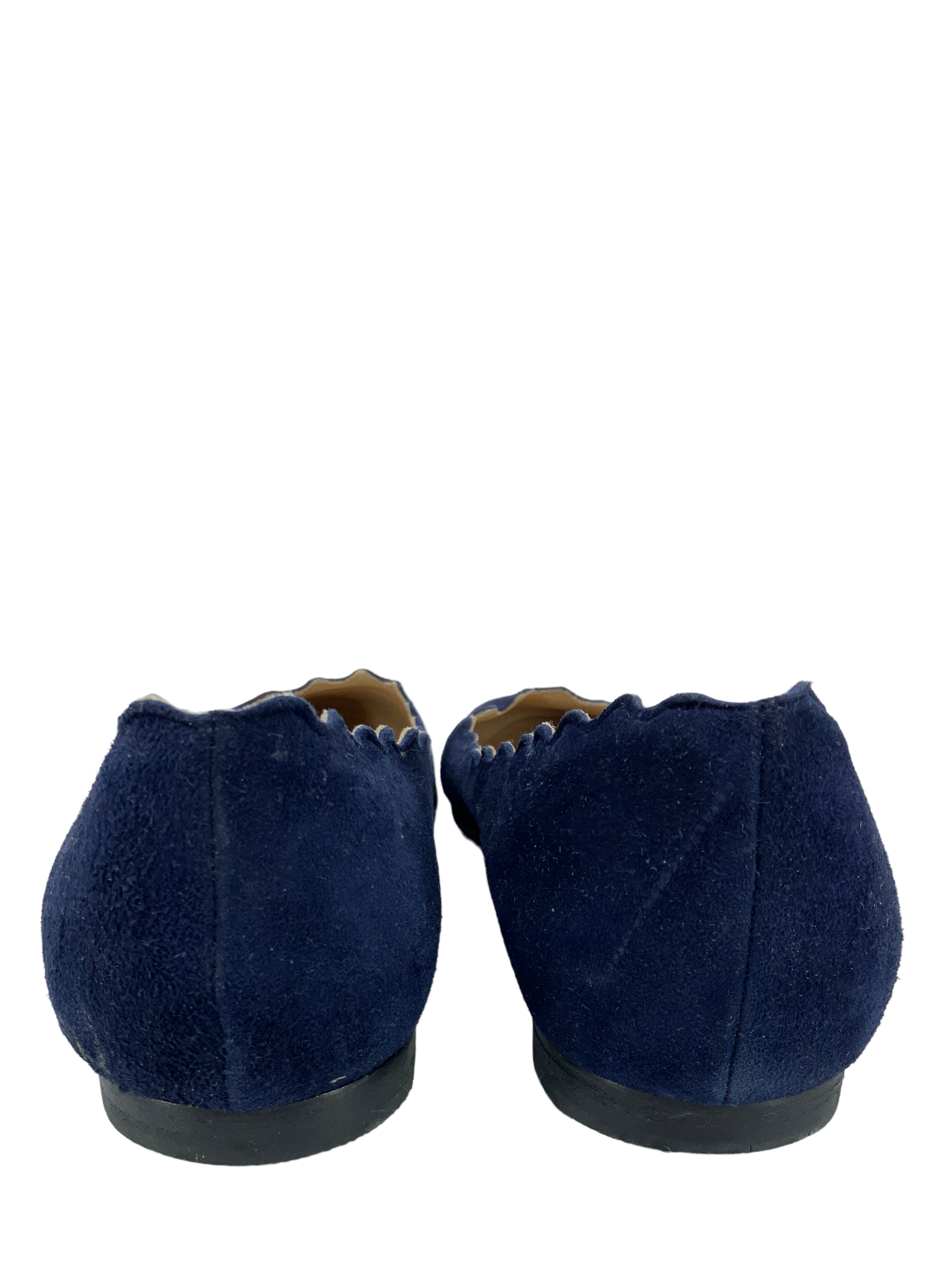 Chloe Lauren Scalloped Suede Ballet Flats for Women - Size 9.5 US | Comfortable & Stylish Shoes for Work, Date Night & Casual Outfits