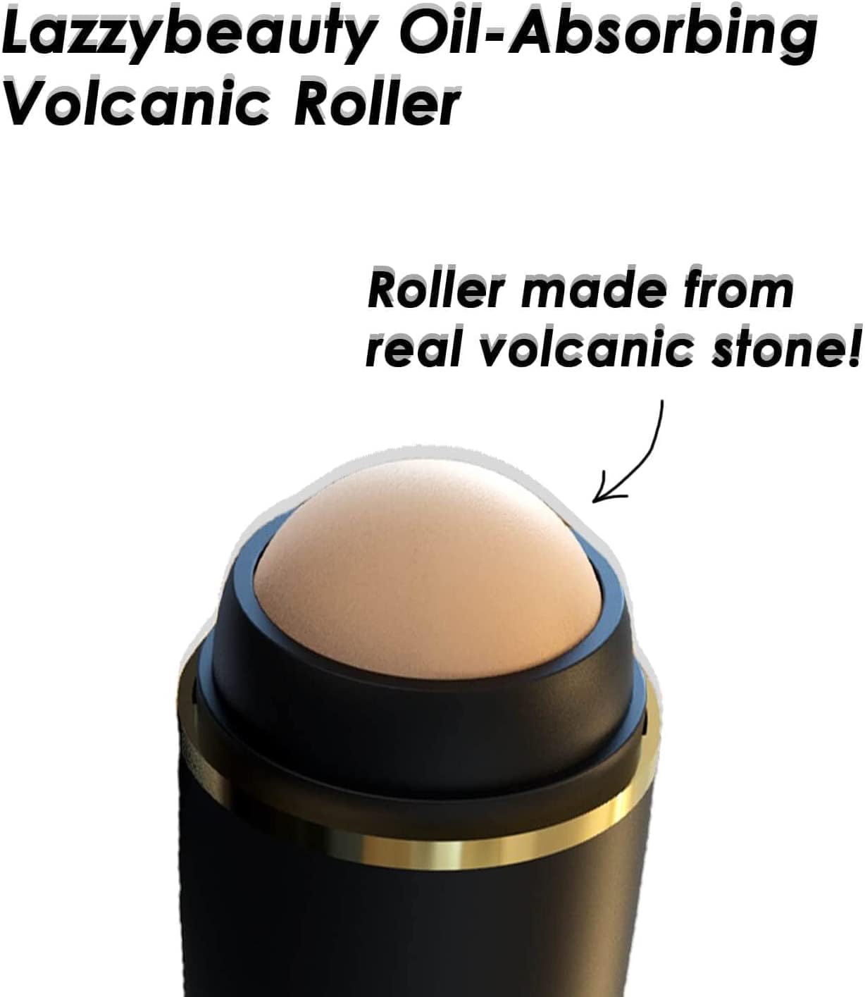 Verozi® Volcanic Stone Face Roller for Oily Skin - Reusable Oil Absorbing Facial Roller with Makeup Sponge | Excess Shine Removal & Skin Mattifying | Perfect for Daily Skincare, Travel & On-the-Go Touch Ups