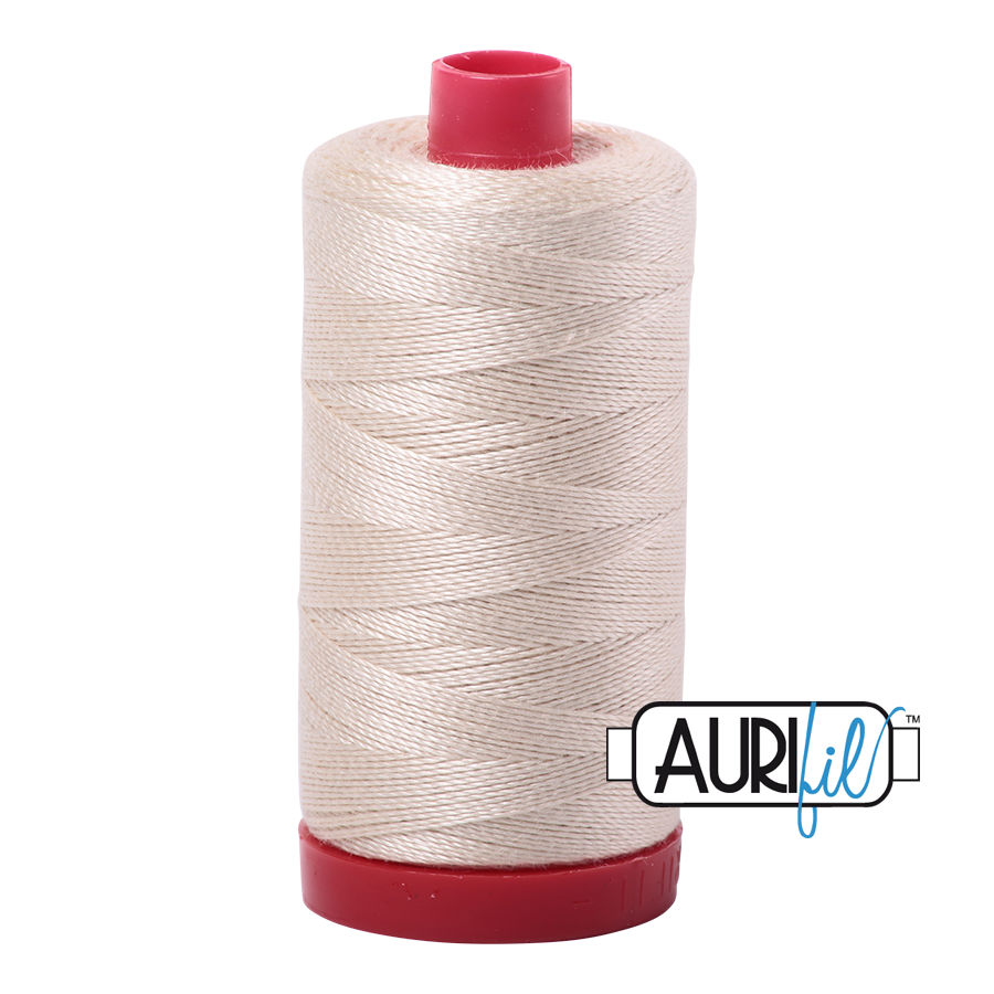 Aurifil 12wt Cotton Thread for Quilting, Sewing & Embroidery - High-Quality Muslin Thread for Crafting & DIY Projects - Perfect for Quilts, Garments & Home Decor