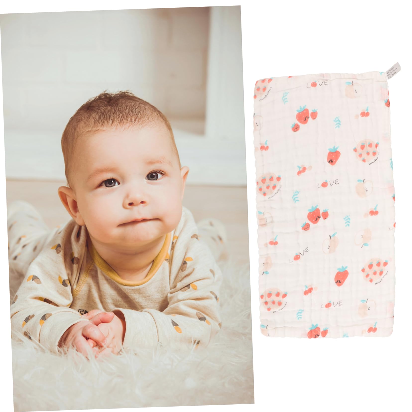 **30 Pcs Soft Cotton Gauze Saliva Wipes - Cartoon Burp Cloths & Drool Bibs for Newborns | Gentle Face Washcloths & Bath Towels for Babies**    *(Perfect for Feeding, Bath Time, and Daily Baby Care - Hypoallergenic & Ultra-Absorbent)*