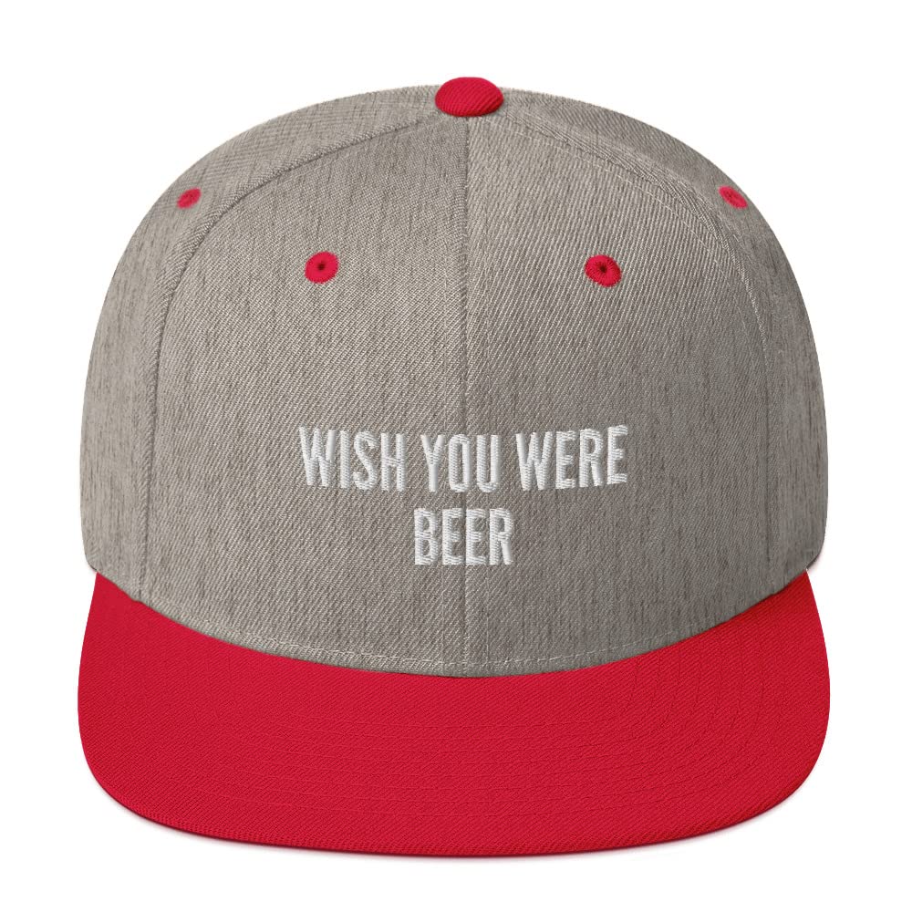 Funny I Wish You Were Beer Snapback Hat for Men - Classic Adjustable Baseball Cap - Perfect for Parties, Sports Events & Gifts