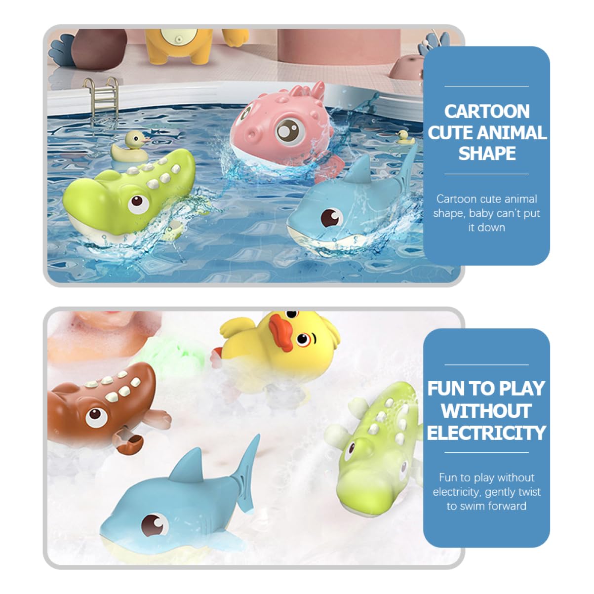 UPKOCH 15 Pcs Baby Bath Toys Set - Floating Crocodile & Animal PVC Shower Toys for Toddlers | Fun Bathtime Learning & Sensory Play for Infants