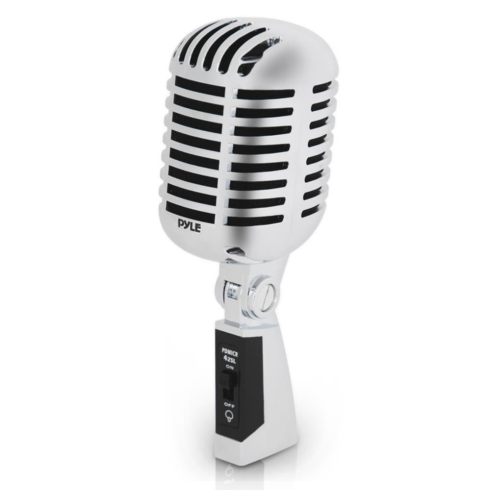 Vintage Silver Retro Microphone - Classic USB Condenser Mic for Podcasting, Streaming, Gaming & Home Studio Recording