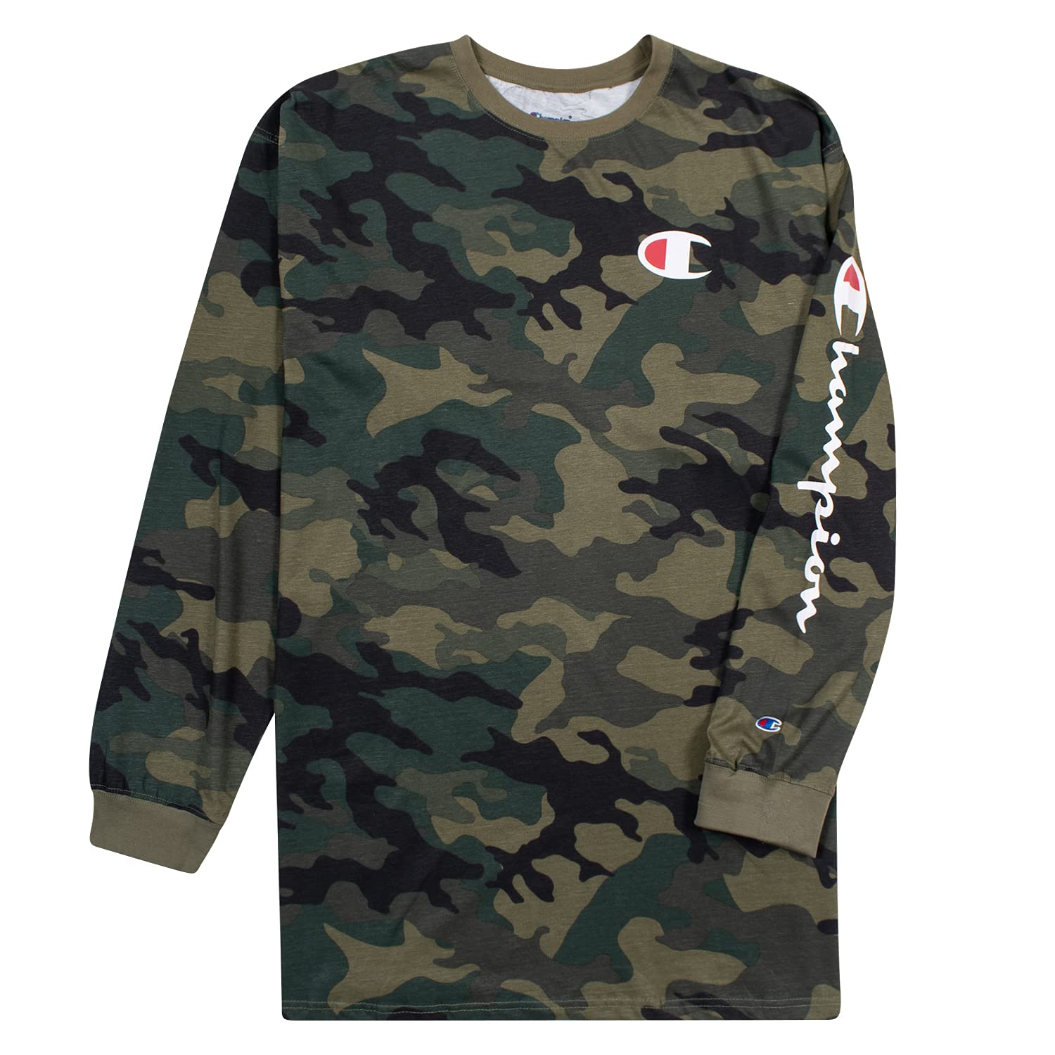 **Champion Men's Big & Tall Long Sleeve T-Shirt - 100% Cotton Comfort Fit Casual Tee for Everyday Wear, Work & Outdoor Activities**