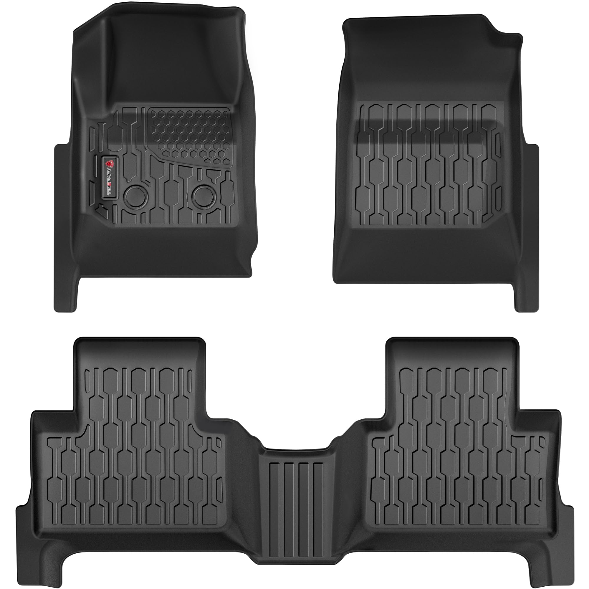 All-Weather TPE Floor Mats for 2015-2022 Chevy Colorado & GMC Canyon Crew Cab - Custom Fit Car Floor Liners (1st & 2nd Row, Black) - Durable Protection for Mud, Snow & Spills - Perfect for Off-Roading, Commuting & Family Road Trips