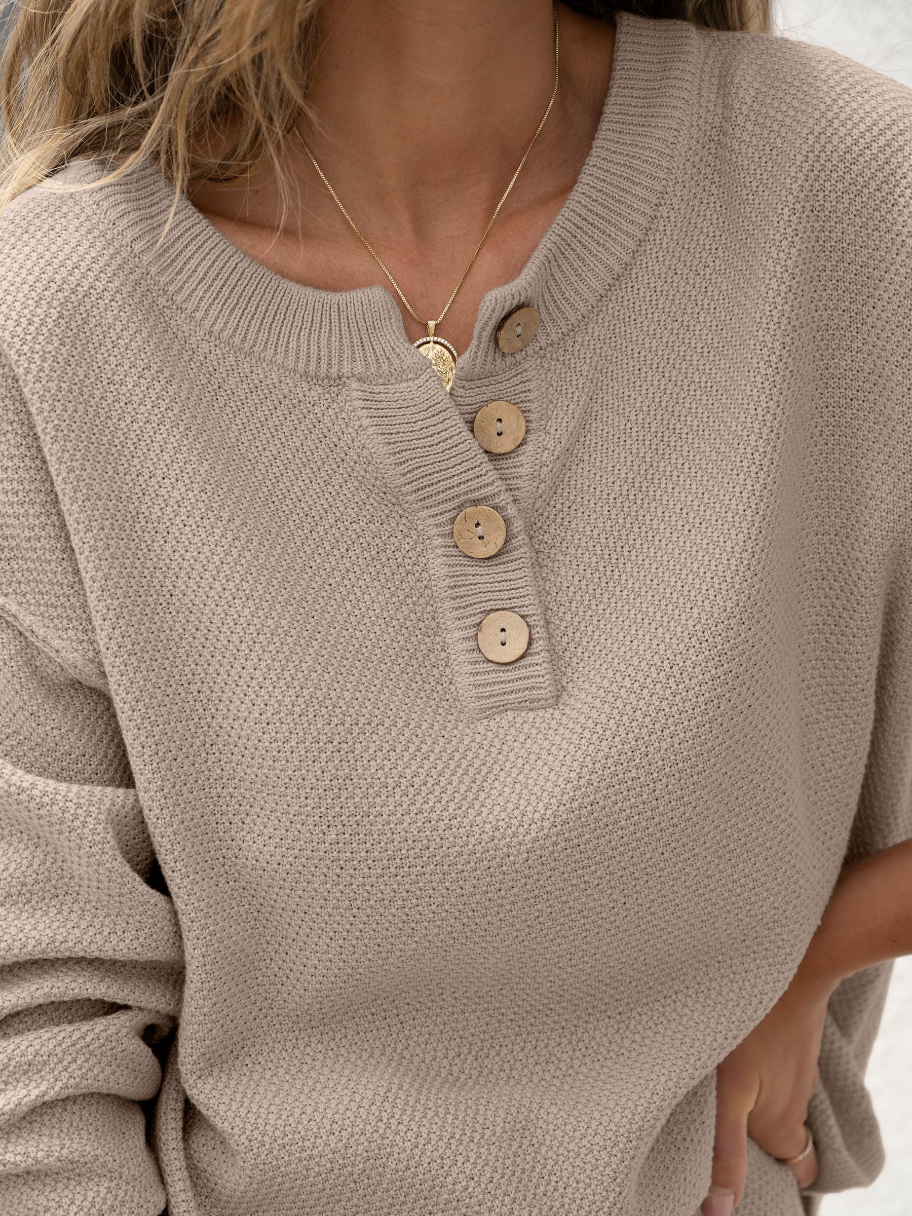 ANRABESS Women's 2-Piece Oversized Waffle Knit Sweater Set - Fall 2025 Trendy Matching Lounge Outfit | Cozy Loungewear for Home, Casual Wear & Street Style Fashion
