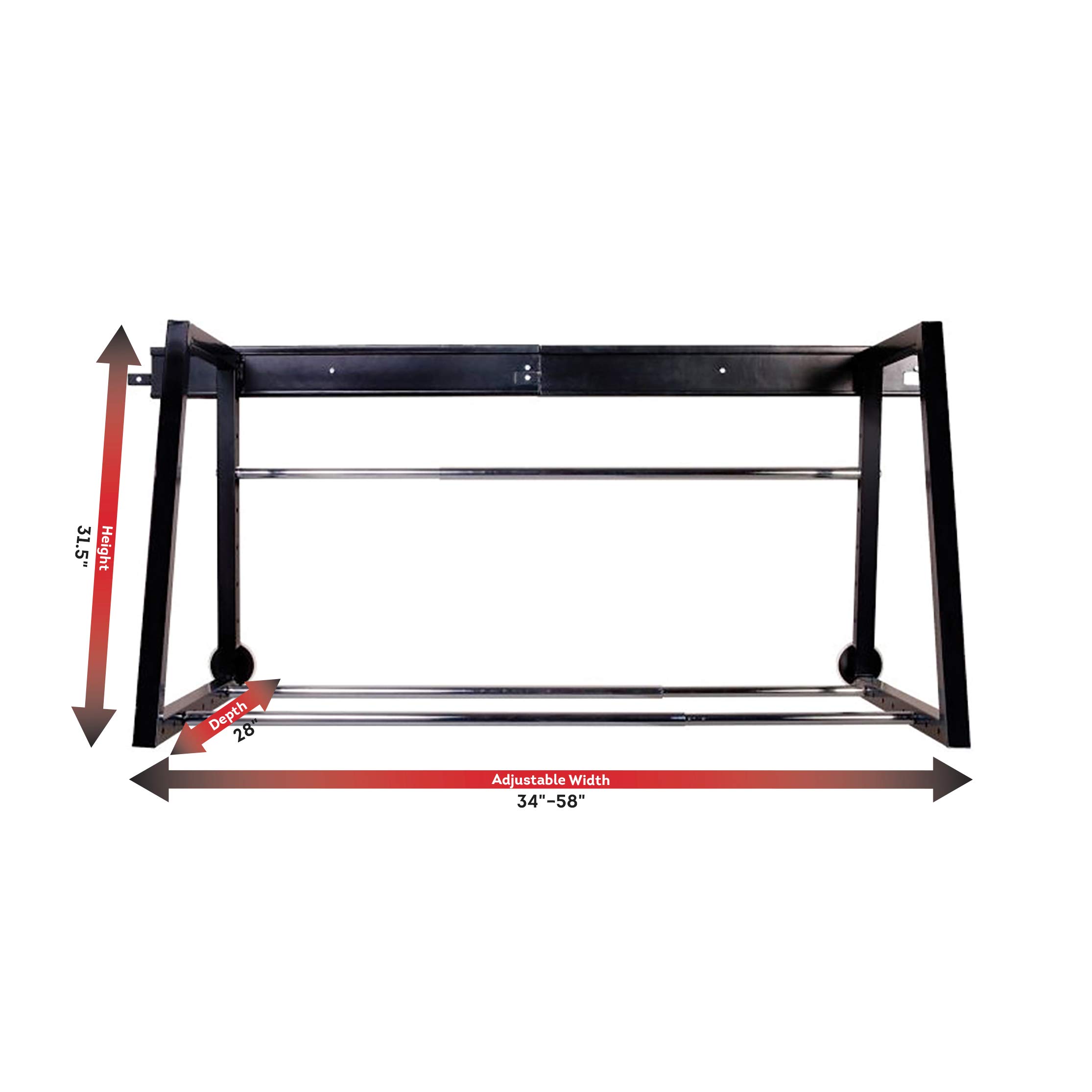 Heavy Duty Adjustable Garage Wall Multi-Tire Rack Storage Organizer - Black - Perfect for Car, Bike, and ATV Tire Storage in Garage or Workshop