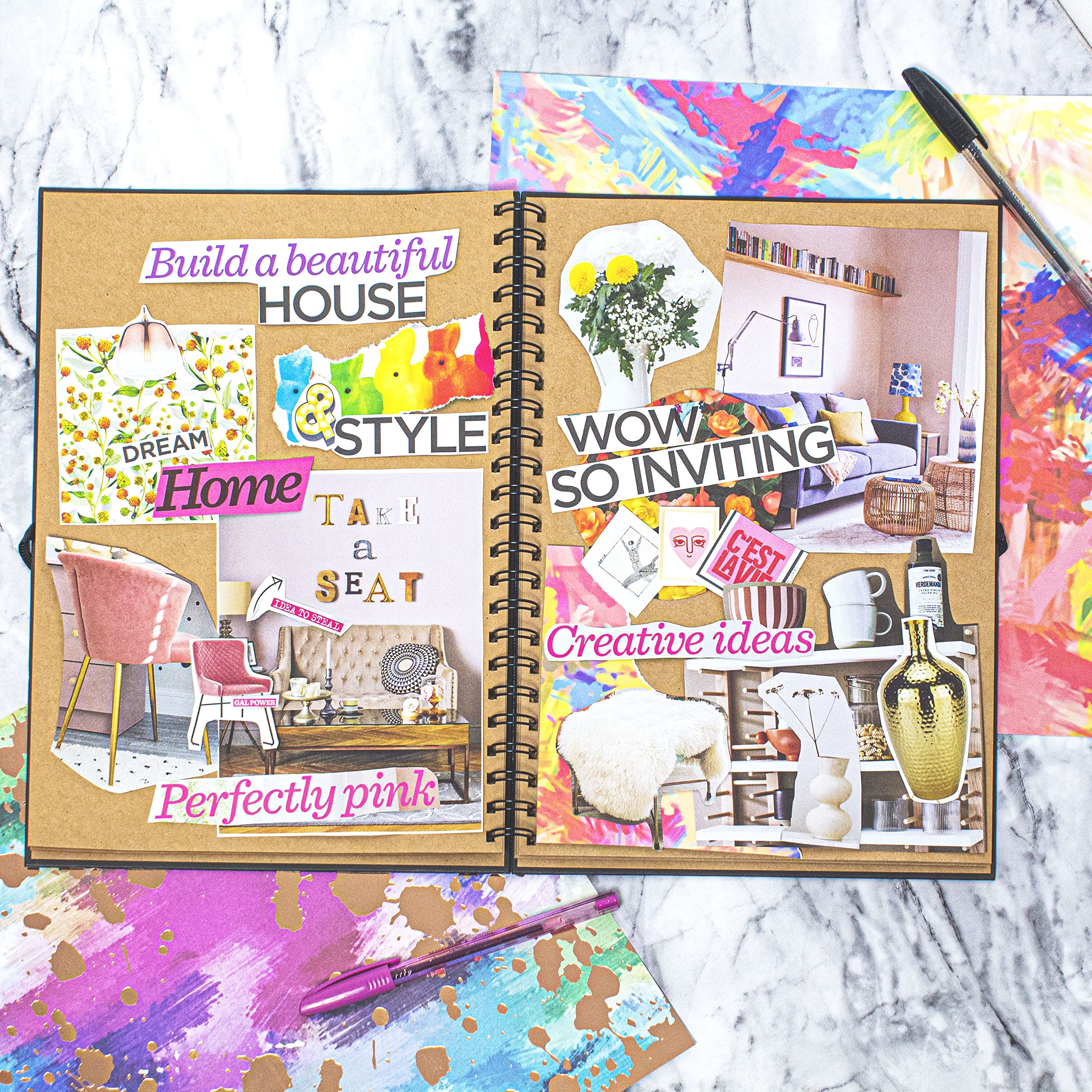 Eco-Friendly Kraft Scrapbook Album - Brown A4 Craft Paper Memory Book, 40 Sheets (80 Pages), Pack of 3 | Perfect for DIY Scrapbooking, Photo Albums, Art Journals & Gift Making