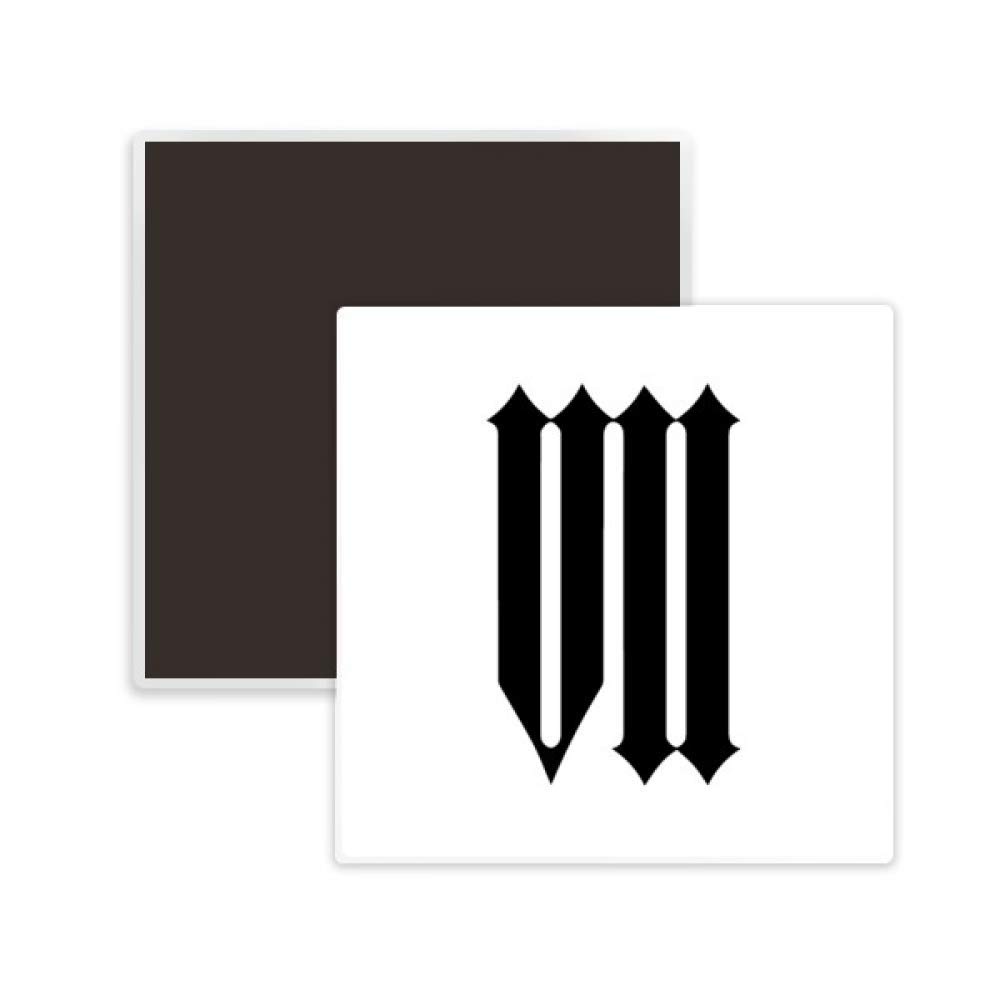 Black Square Ceramic Fridge Magnet with Roman Numeral VII - Elegant Keepsake for Home, Office & Gifts (Perfect for Refrigerators, Lockers & Bulletin Boards)