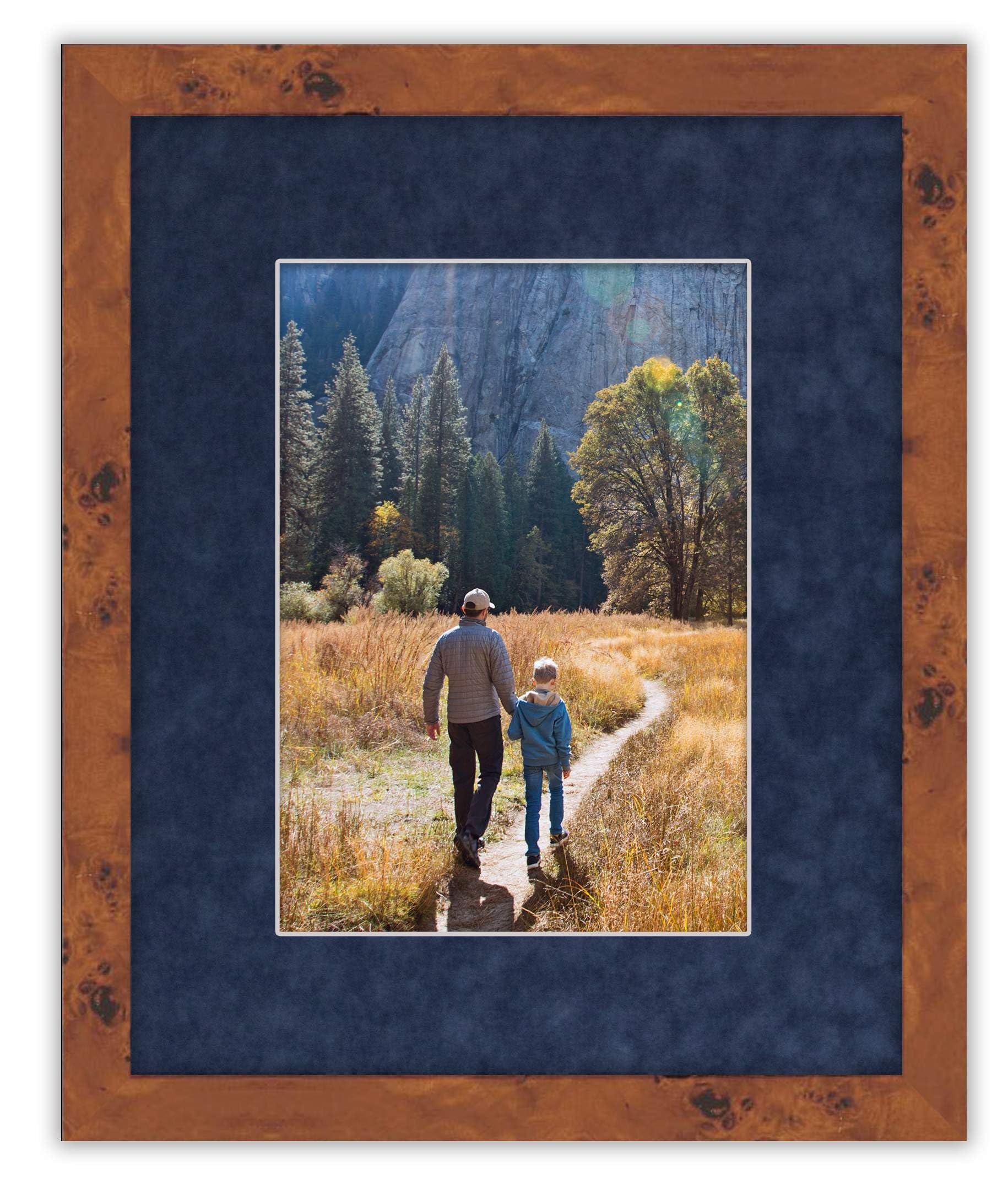 28x35 Acid-Free Navy Suede Precut Matboard with Backing Board - Bevel Cut for 24x30 Photos - 4-Ply Thickness - Includes Crystal Clear Self-Seal Photo Mat Bag - Perfect for Picture Framing, Art Displays & Home Decor