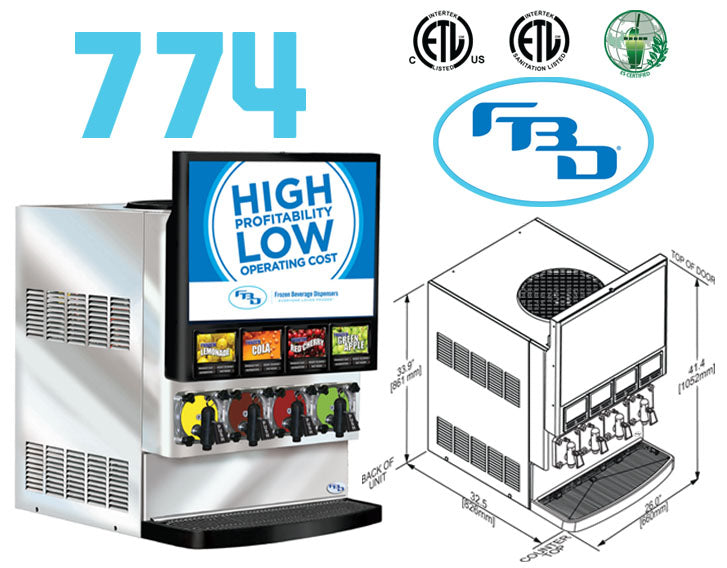 FBD Frozen 4 Barrel High Volume Slush Dispenser - Air Cooled Commercial Slushie Machine with Free Shipping | Perfect for Parties, Concessions & Restaurants