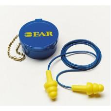 3M Triple Flanged Earplugs with Rubber Cord - Noise Reduction for Sleeping, Studying & Travel - Comfortable Reusable Hearing Protection for Work, Concerts & Loud Environments