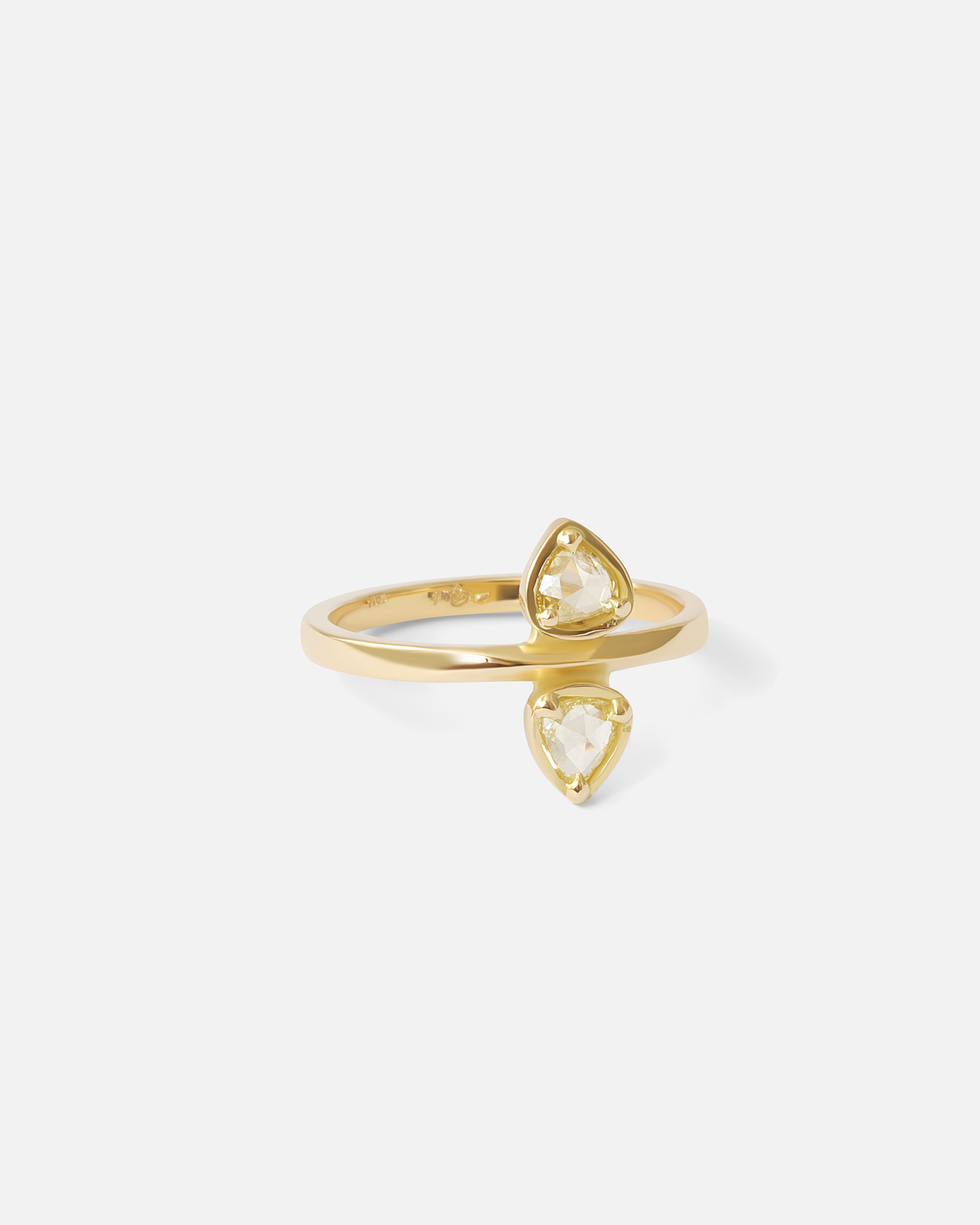 0.4ct Yellow Heart Diamond Ring - Toi Et Moi Style Engagement Ring for Women, 14K Gold Plated, Romantic Gift for Anniversary & Valentine's Day - Perfect for Proposals, Weddings & Special Occasions