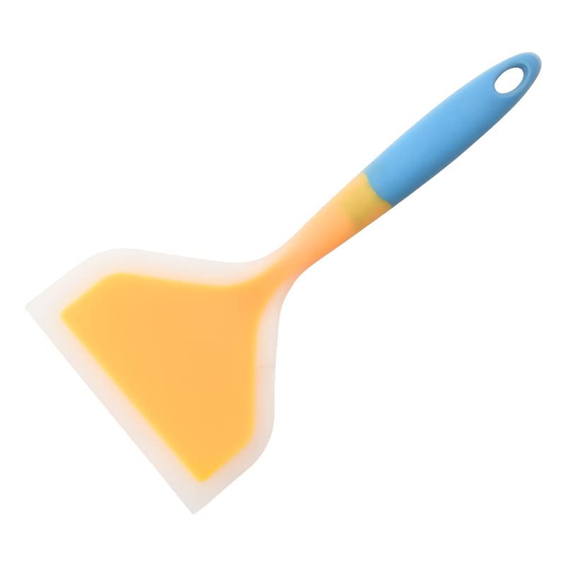 XQSSB 5-Piece Silicone Cooking Utensil Set - Heat-Resistant & Food-Grade Kitchen Tools with Non-Scratch Heads for Nonstick Cookware (Yellow & Blue) - Perfect for Baking, Frying & Everyday Cooking