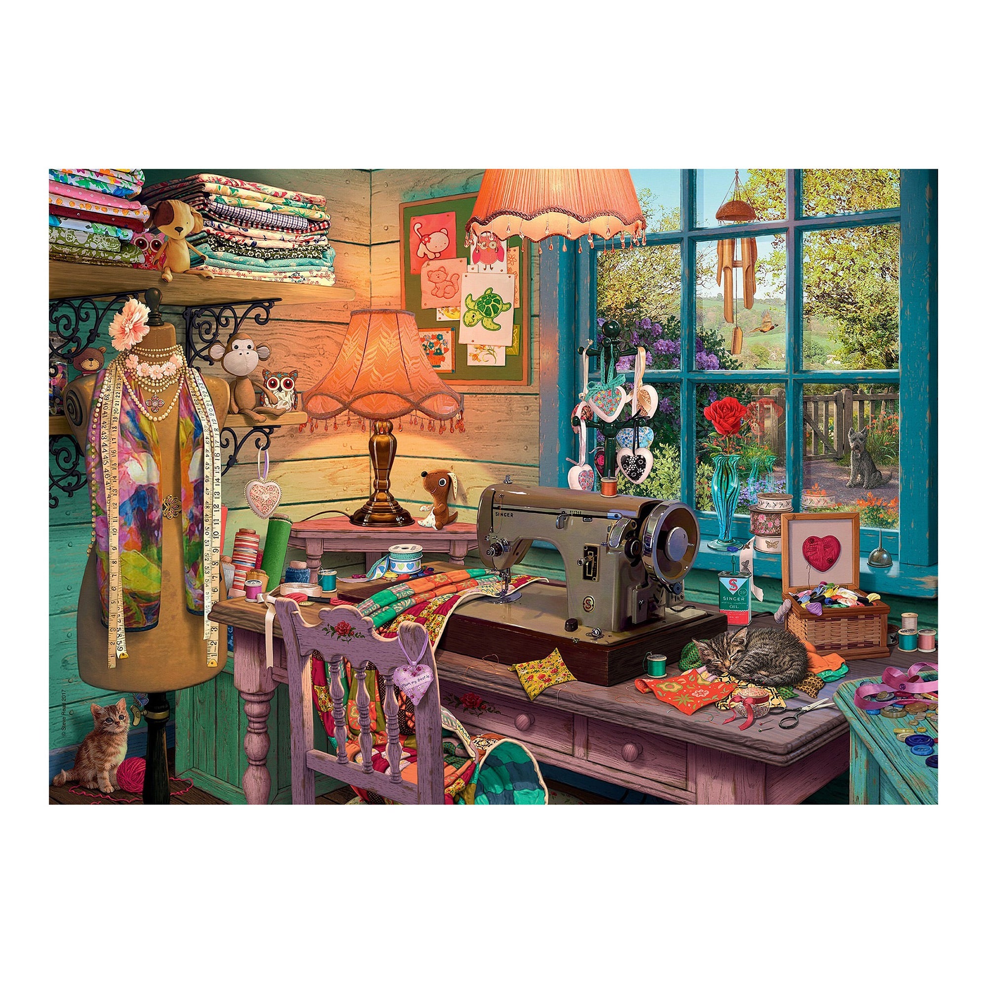 1,000 Piece Jigsaw Puzzle - The Sewing Shed - Challenging Adult Puzzle for Relaxation & Stress Relief - Perfect for Family Game Nights & Home Decor