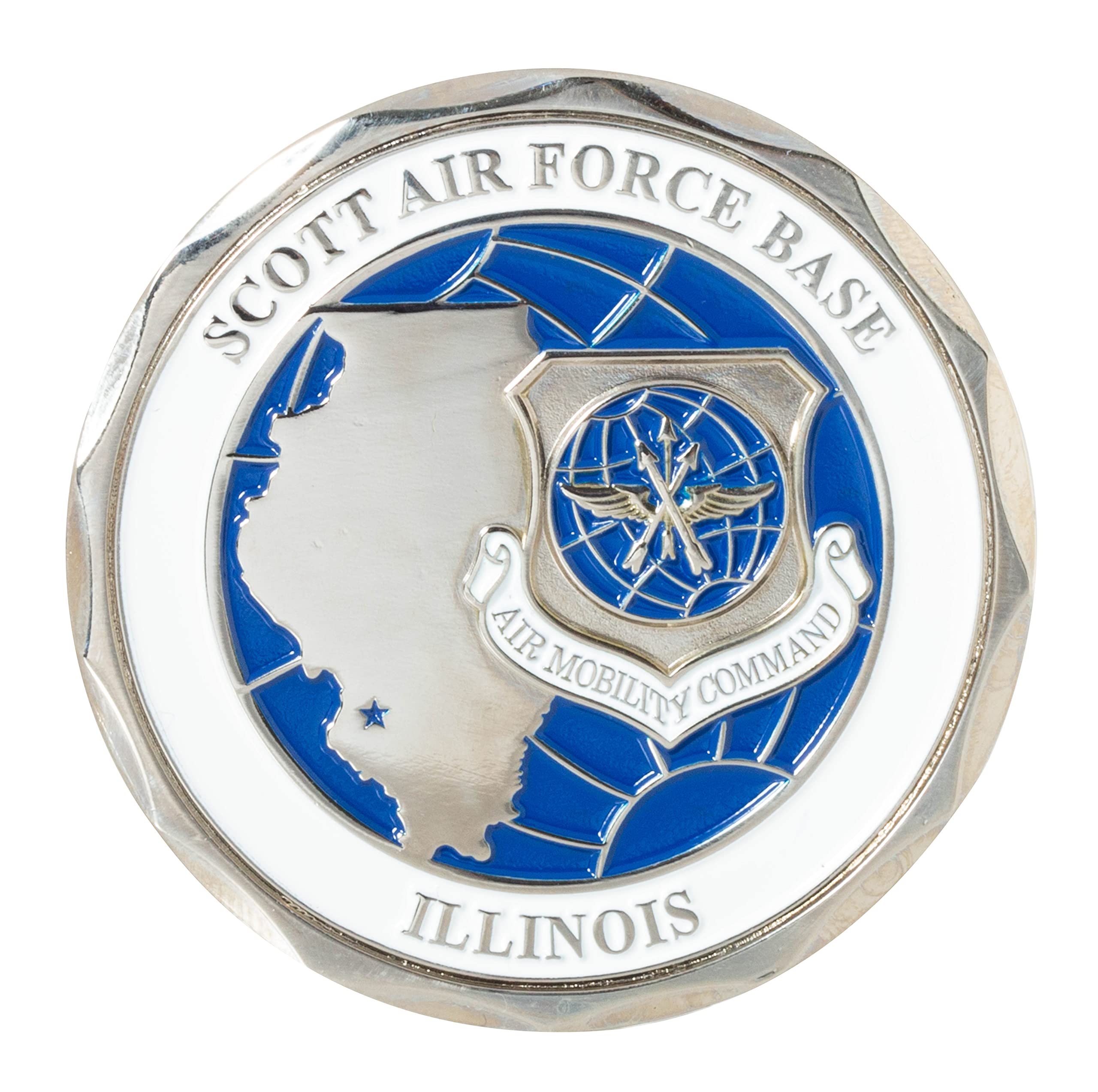 USAF Scott Air Force Base Illinois Air Mobility Command Challenge Coin - Military Collectible for Veterans, Enthusiasts & Gifts - Perfect for Display, Commemoration & Air Force Events