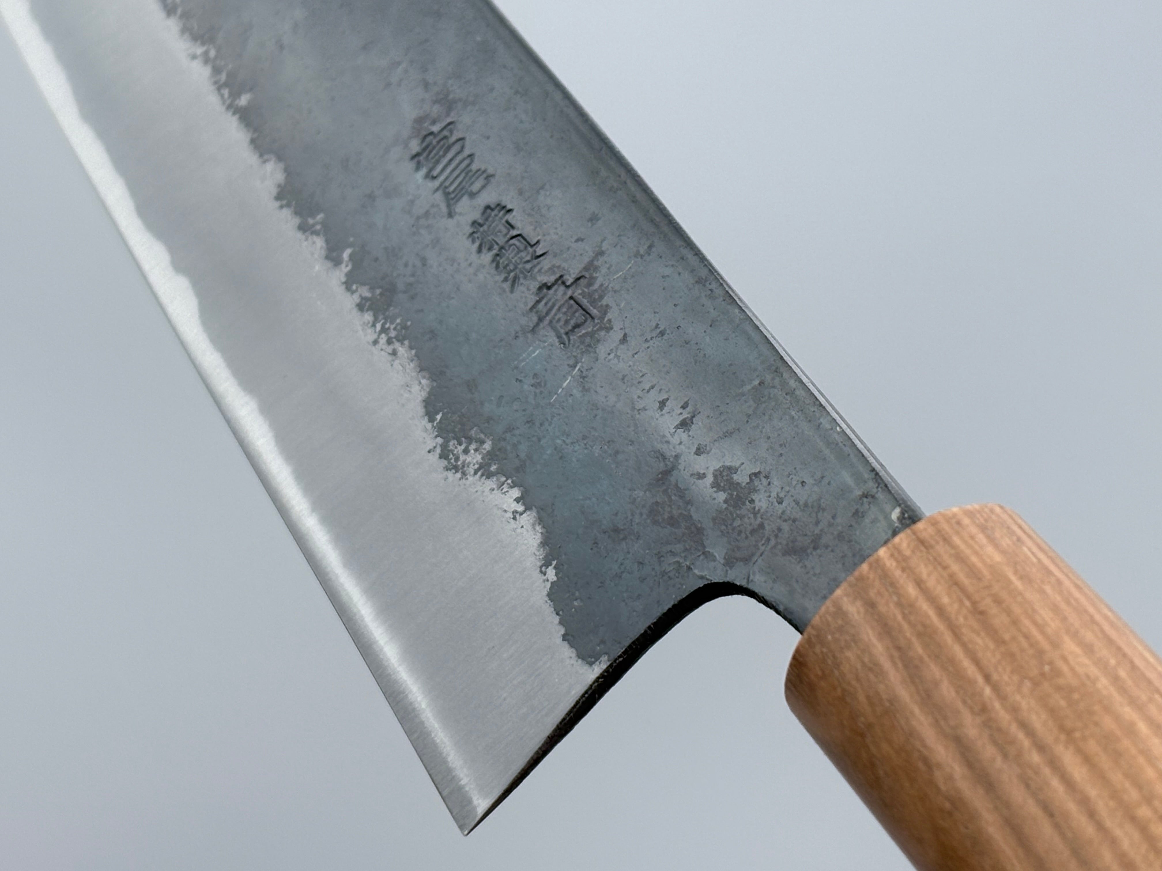 Premium Japanese Nakiri Knife - Blue #1 Steel Blade for Professional Chefs & Home Cooking - Perfect for Slicing Vegetables, Herbs & Sushi Prep