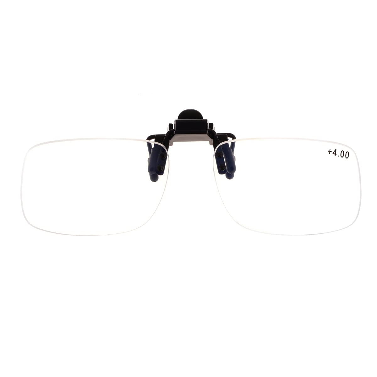 Clip On Flip Up Magnifying Reading Glasses 4.0x - Unisex Readers with Detachable Lenses for Reading, Hobbies & Close Work - Perfect for Books, Crafts & Electronics Repair
