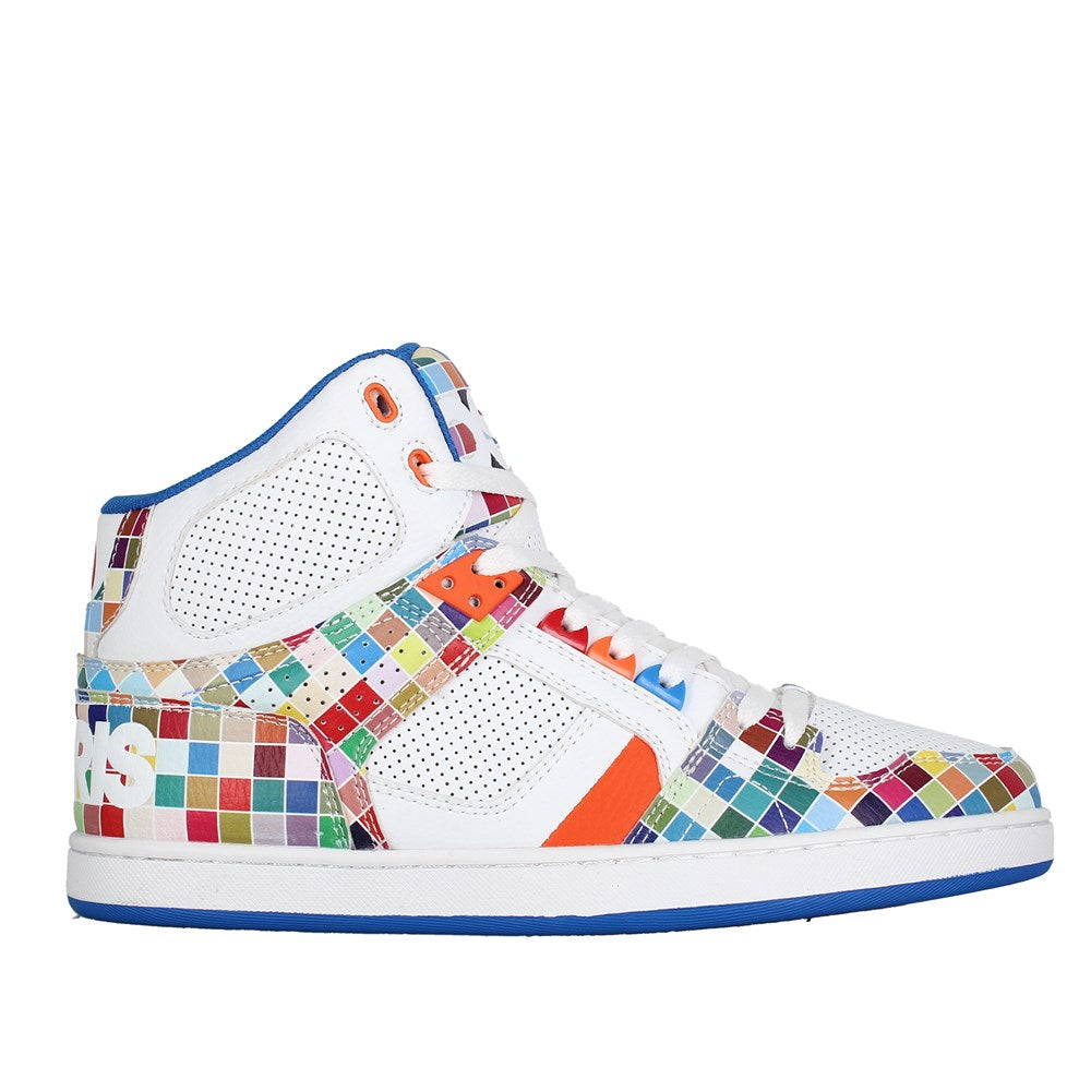 Osiris NYC 83 CLK Skate Shoes for Men - White/Mosaic Colorway - Comfortable & Durable Sneakers for Skateboarding, Streetwear Fashion & Casual Wear