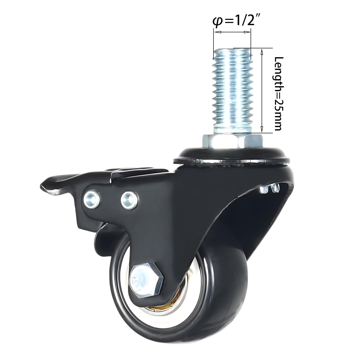DICASAL 1.5 Inch Swivel Stem Casters with 1/2