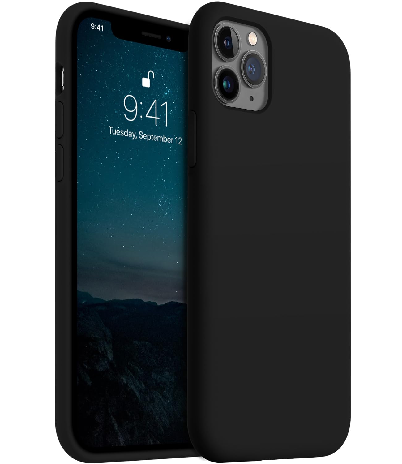 AOTESIER iPhone 11 Pro Max Case - Premium Silicone Cover with Military Drop Protection & Anti-Scratch Microfiber Lining | Slim Shockproof Phone Case for iPhone 11 Pro Max (6.5 inch, Black) | Perfect for Outdoor Activities, Travel & Daily Protection