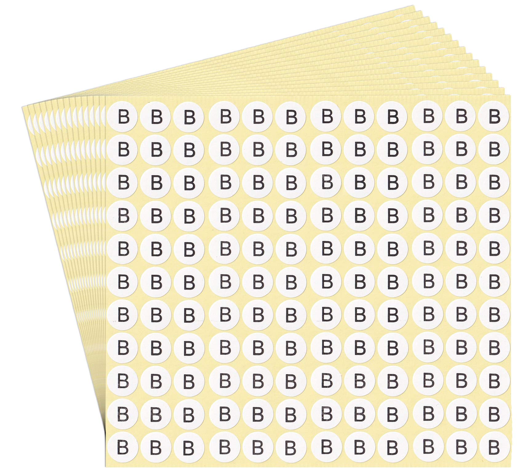 DealzEpic - Letter B Alphabet Stickers - Small Round Self-Adhesive Paper Labels (15 Sheets) - Perfect for Scrapbooking, DIY Crafts, and School Projects