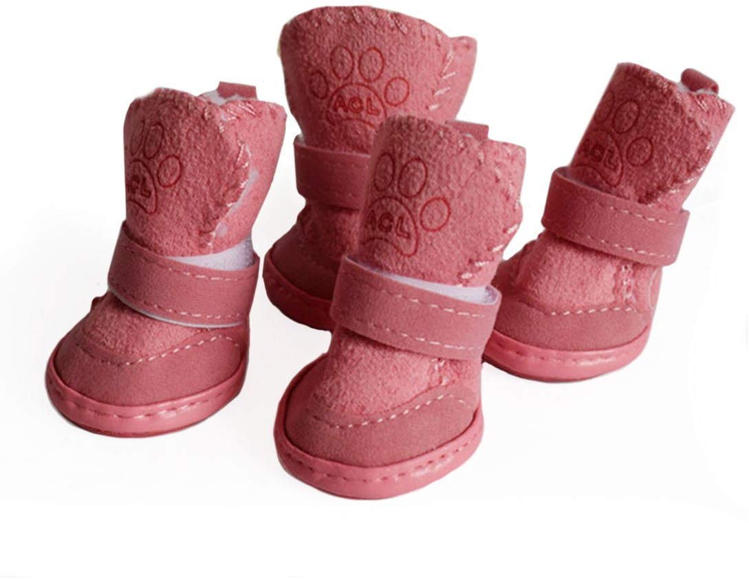 **Waterproof Dog Boots for Small Dogs - Anti-Slip Winter Paw Protectors, Warm & Skidproof Pet Shoes for Snow, Ice & Outdoor Adventures (Size #2, Pink)**