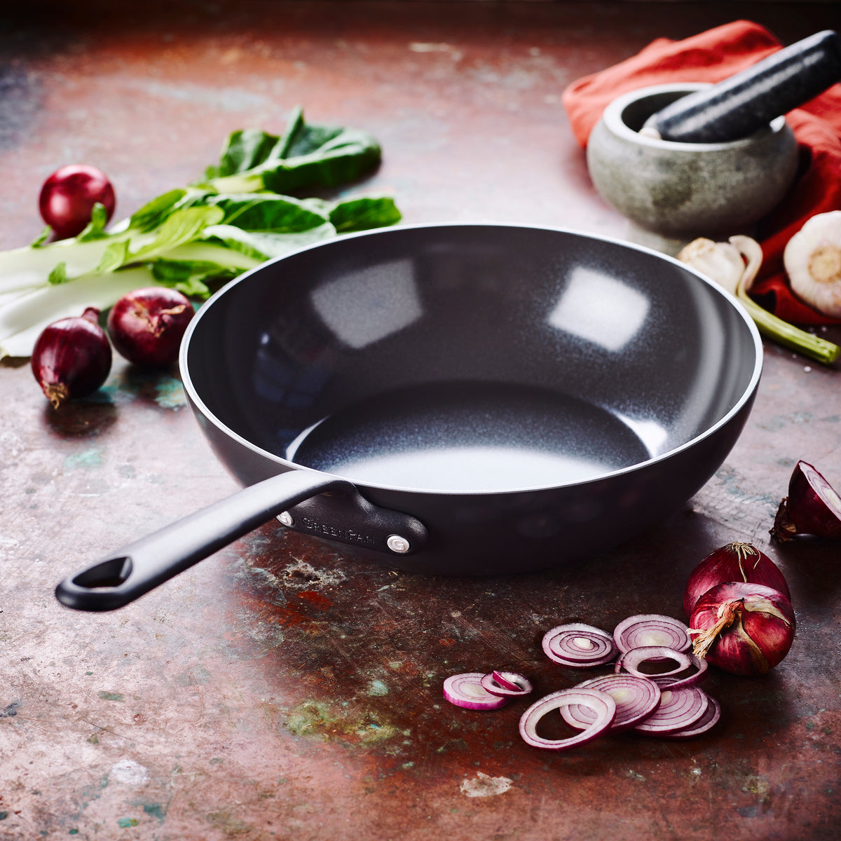 Premium Craft Ceramic Nonstick 11-Inch Wok Pan - Healthy Cooking, Stir Fry, Saute & Deep Frying - Perfect for Asian Cuisine & Home Chefs