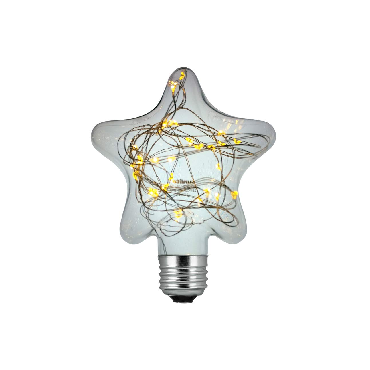 Sunlite 81194-SU LED Star Shaped String Lights - 1 Pack Warm White Decorative Bulbs for Christmas Tree, Bedroom, Patio & Outdoor Party Decorations