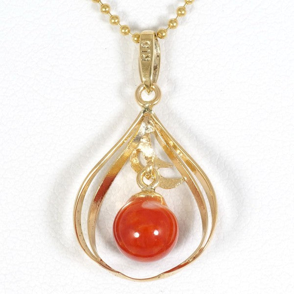 18K Yellow Gold Coral Necklace for Women - Elegant Handmade Jewelry Gift for Birthday, Anniversary & Valentine's Day - Perfect for Beach Weddings, Summer Parties & Boho Fashion