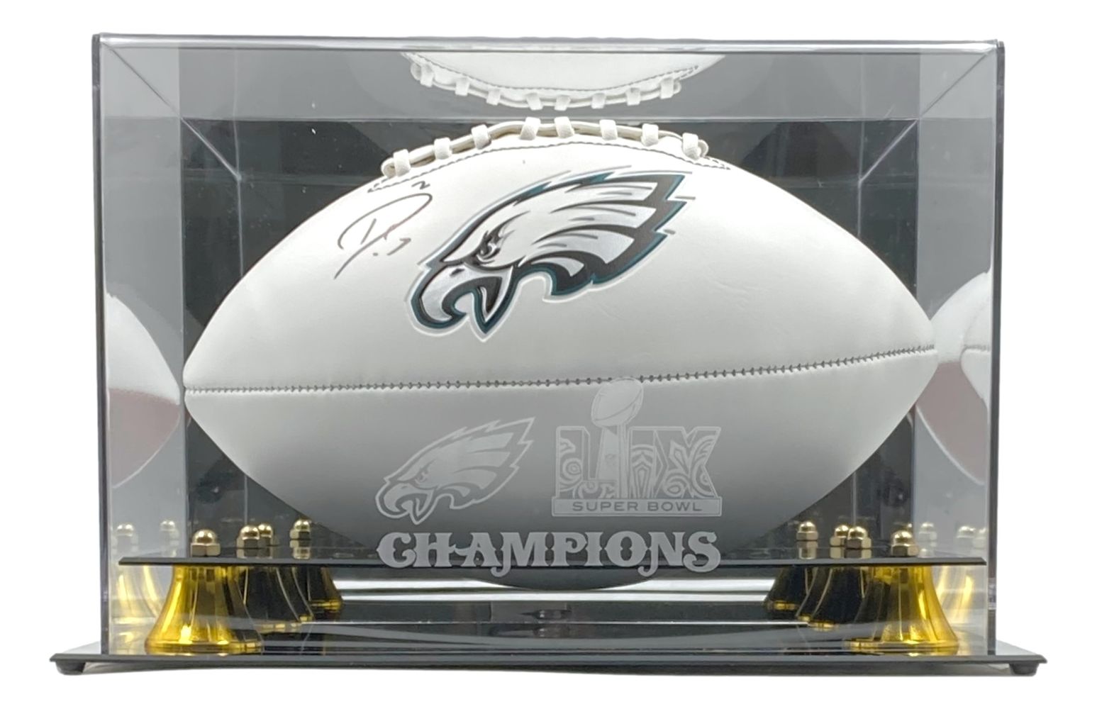 Darius Slay Autographed Philadelphia Eagles Logo Football with Super Bowl 59 Display Case - Official NFL Memorabilia for Collectors, Fans, and Sports Enthusiasts - Perfect for Man Cave, Game Room, or Gift Idea