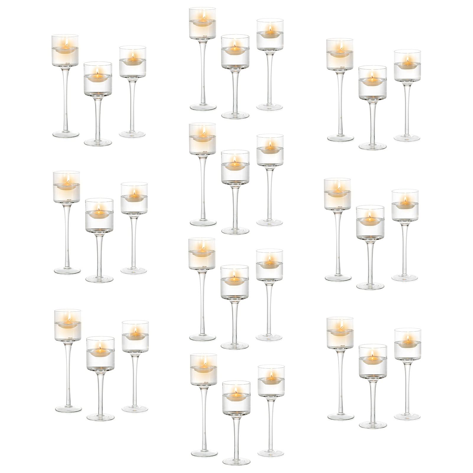 Glass Tea Light Candle Holders Bulk 30-Pack - Elegant Votive Centerpieces for Wedding Table Decor, Floating Candles, Home & Party Decoration | Perfect for Wedding Receptions, Dinner Parties, Romantic Ambiance