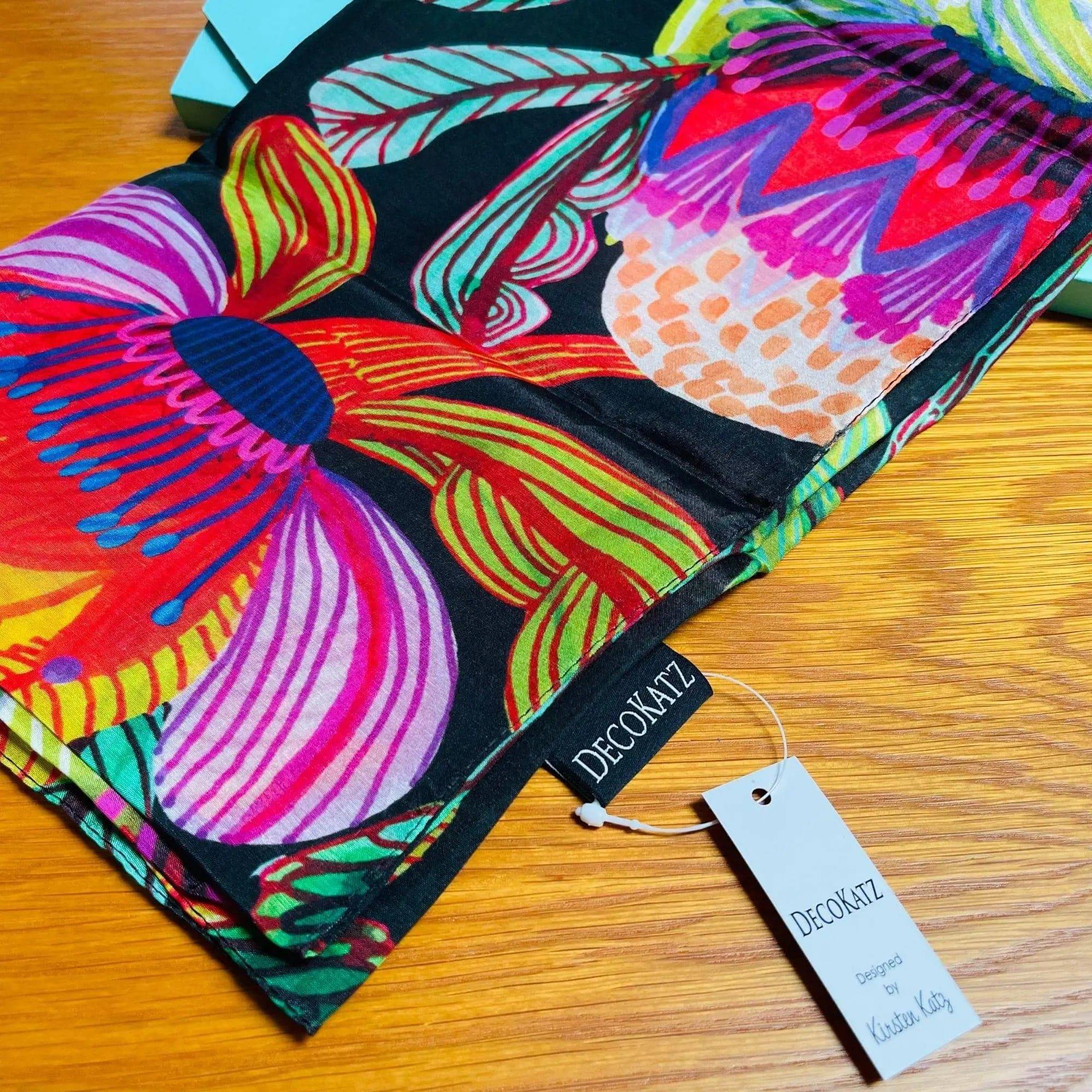 Protea Australis Silk Scarf - Elegant Floral Printed Womens Fashion Accessory for Parties, Weddings & Special Occasions