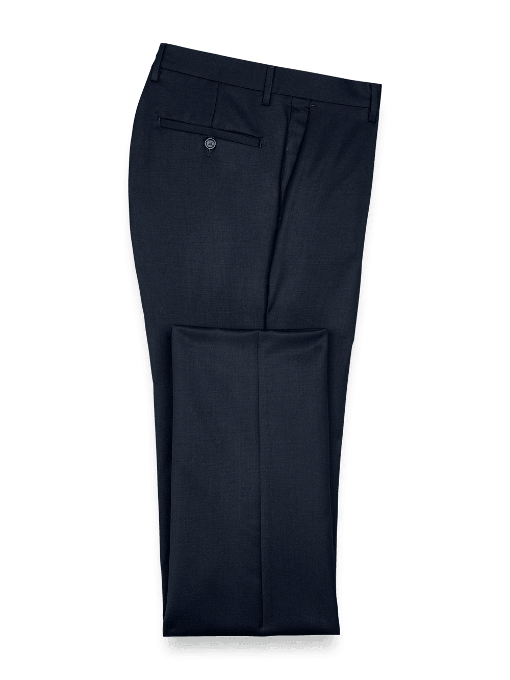 Premium Wool Gabardine Dress Pants for Men - Classic Dark Navy Color - Perfect for Business, Office & Formal Occasions