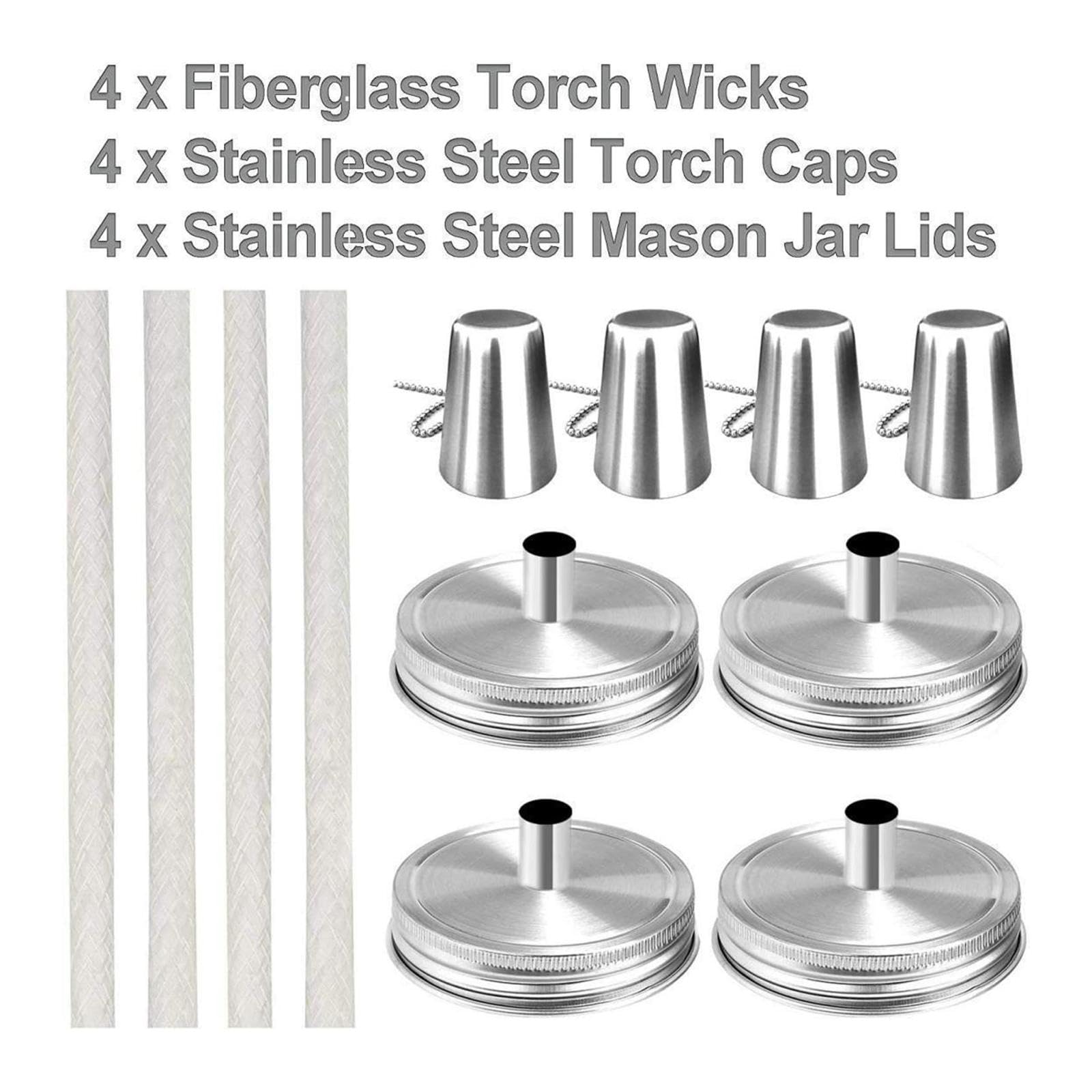 SAZ DEKOR 4X Premium Cotton Lamp Wicks - Replacement Wicks for Tiki Torches, Candle Making & Outdoor Garden Lights - Perfect for DIY Candles, Patio Decor & Backyard Parties