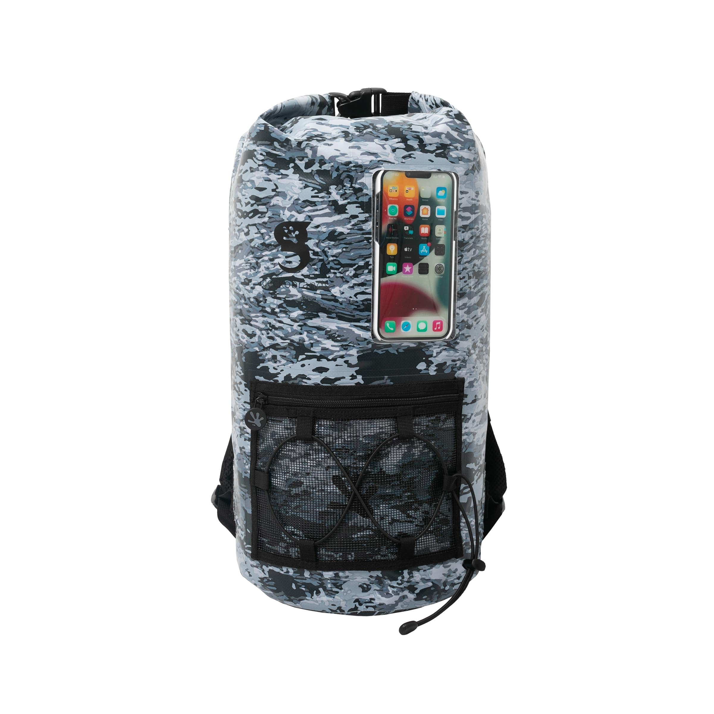 Geckobrands Hydroner 20L Waterproof Dry Bag Backpack - Lightweight Roll-Top Dry Sack with Clear Phone Case for Hiking, Camping, Kayaking & Beach Activities