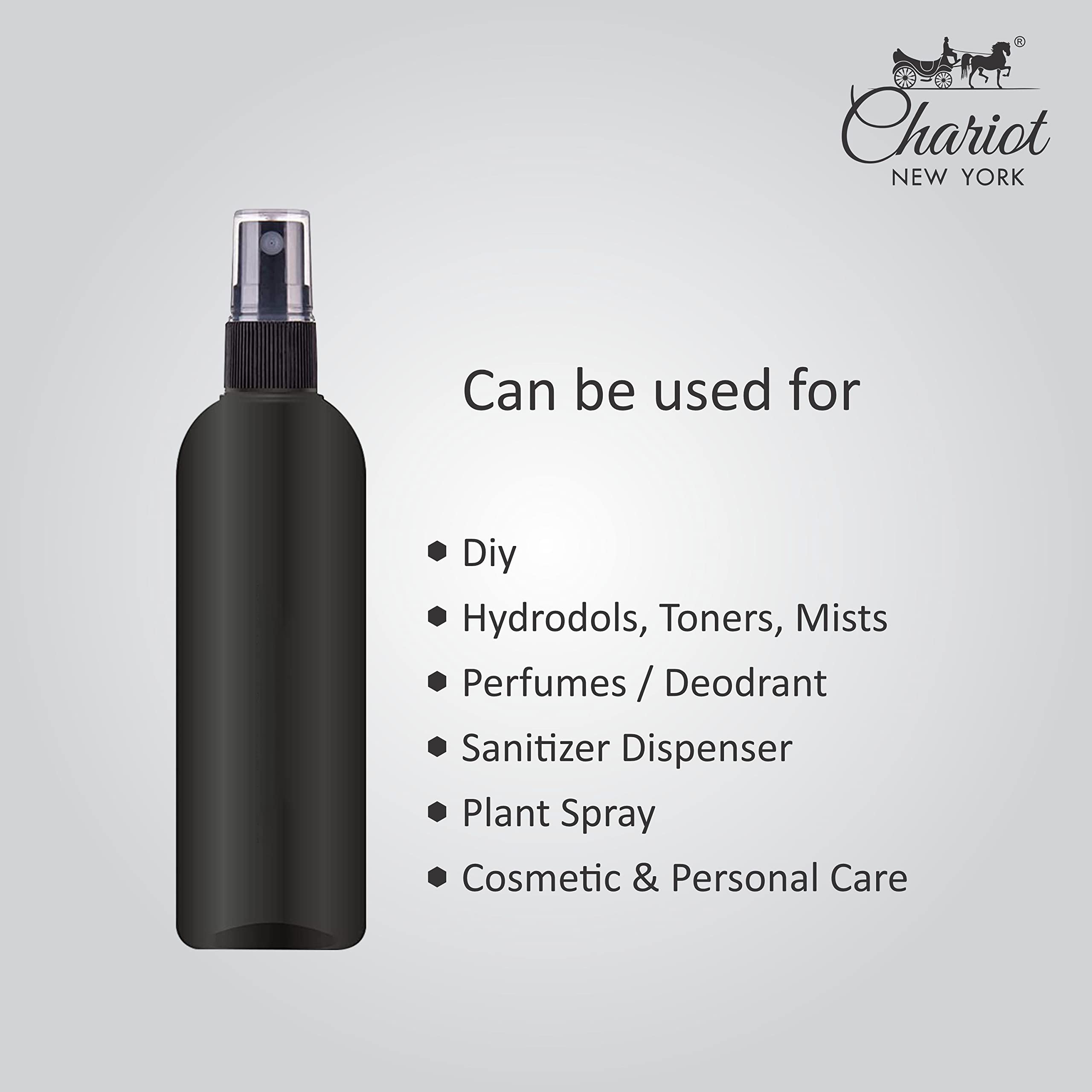 Chariot New York 120ml Refillable Spray Bottles (Pack of 2) - Empty Perfume & Essential Oil Dispenser for DIY Blends, Aromatic Waters & Beauty Products | Perfect for Travel, Home & Salon Use