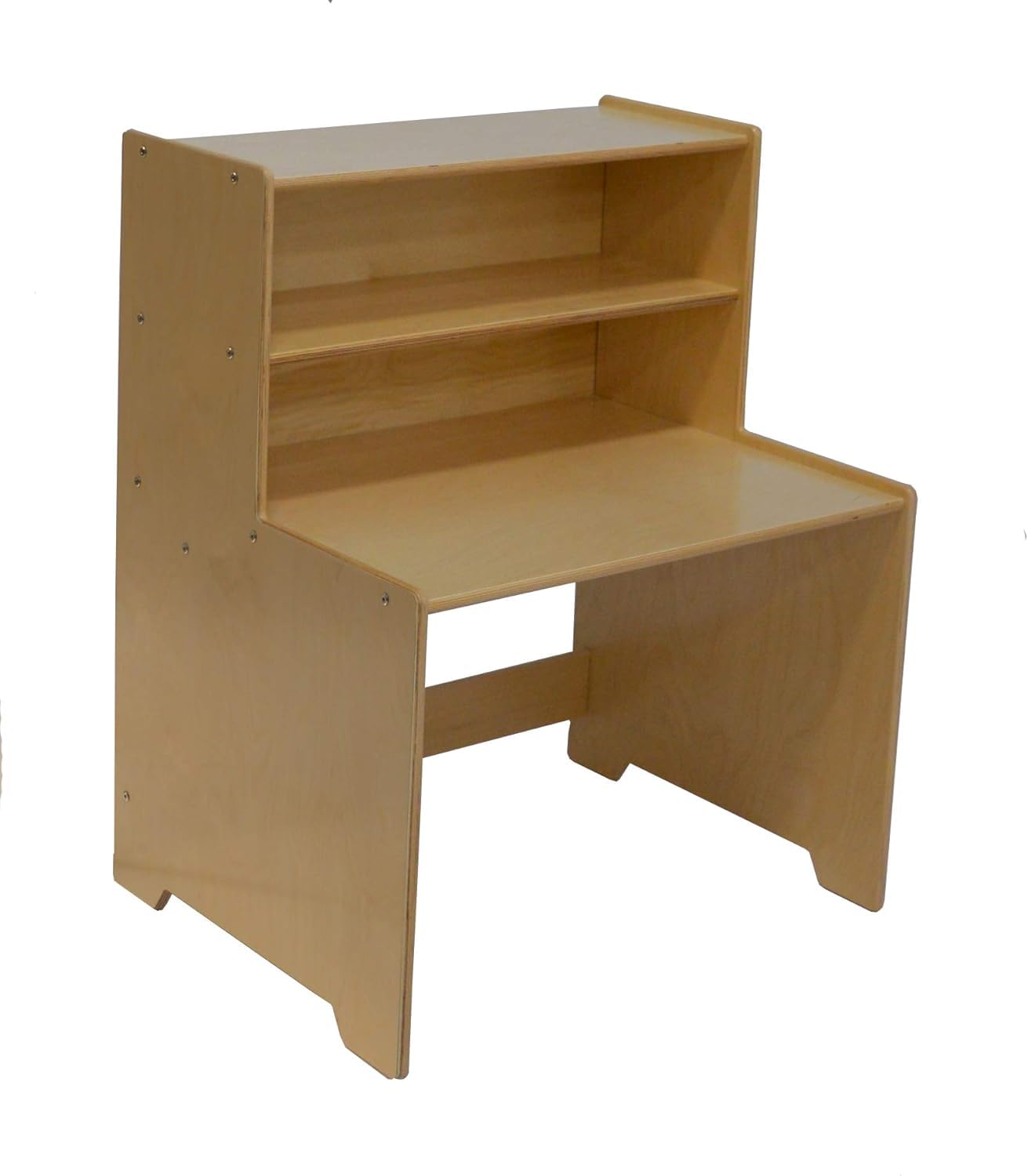 Kids Writing Desk with Hutch - Adjustable Height Study Table for Children, Natural Wood Computer Desk for Homework & Online Learning - Perfect for Bedroom, Study Room & Homeschooling
