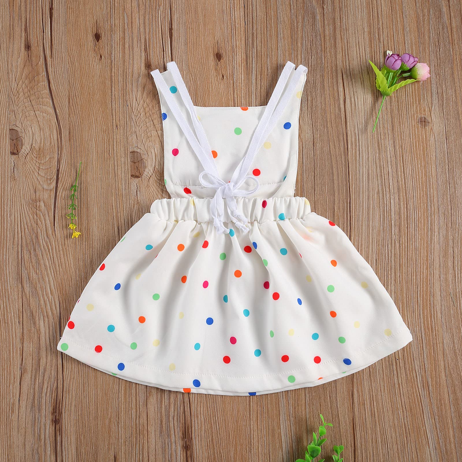 Newborn Toddler Baby Girl Summer Dresses - Cute Rainbow Print Sleeveless Sundresses Outfits | Perfect for Beach, Party & Outdoor Play