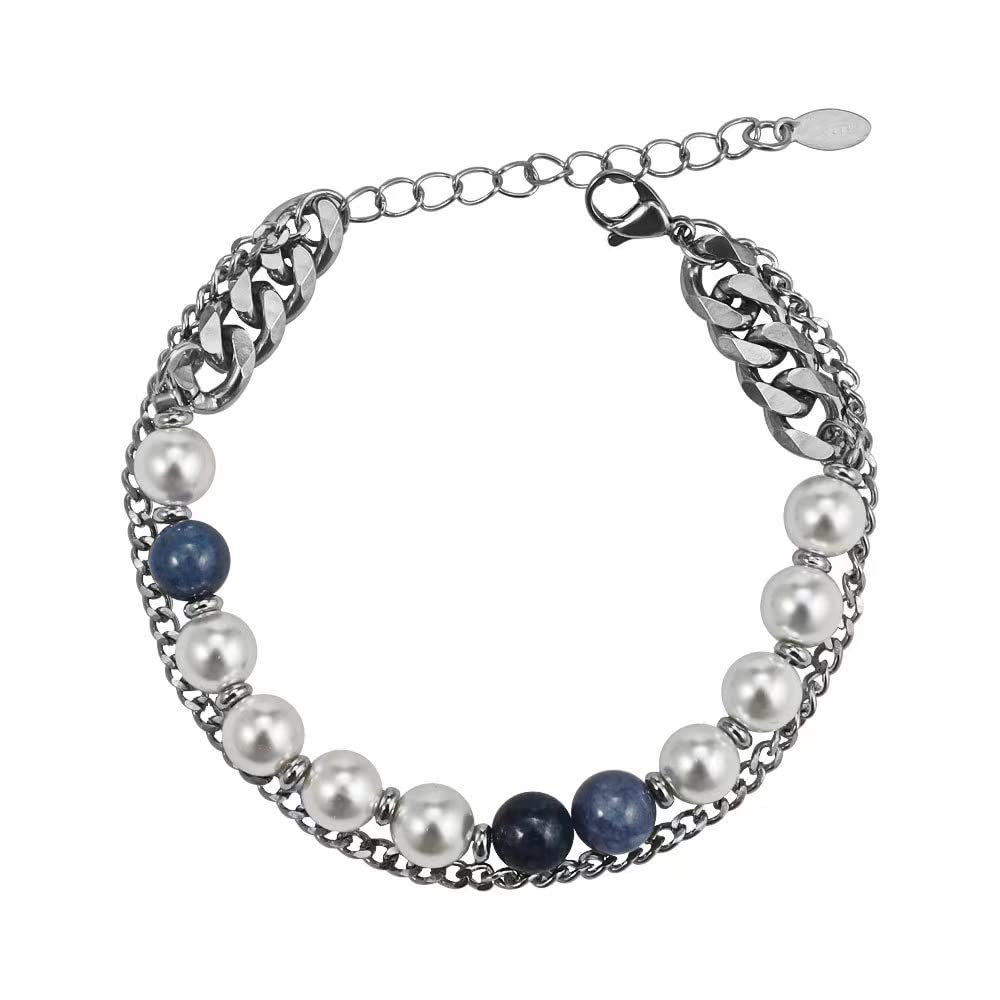 YQZIYOU Chunky Stainless Steel Bracelets for Women - Y2K Punk Gothic Layered Bracelet Set, Trendy Boho Jewelry Gift for Her | Perfect for Casual Wear, Parties, and Fashion Accessories