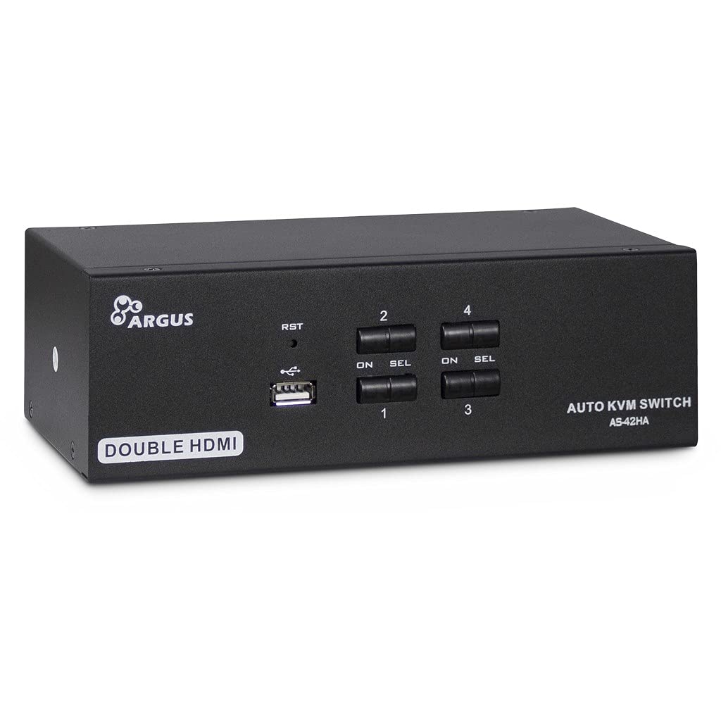 Inter-Tech AS-42HA HDMI KVM Switch - USB Keyboard/Mouse Sharing for Dual PCs