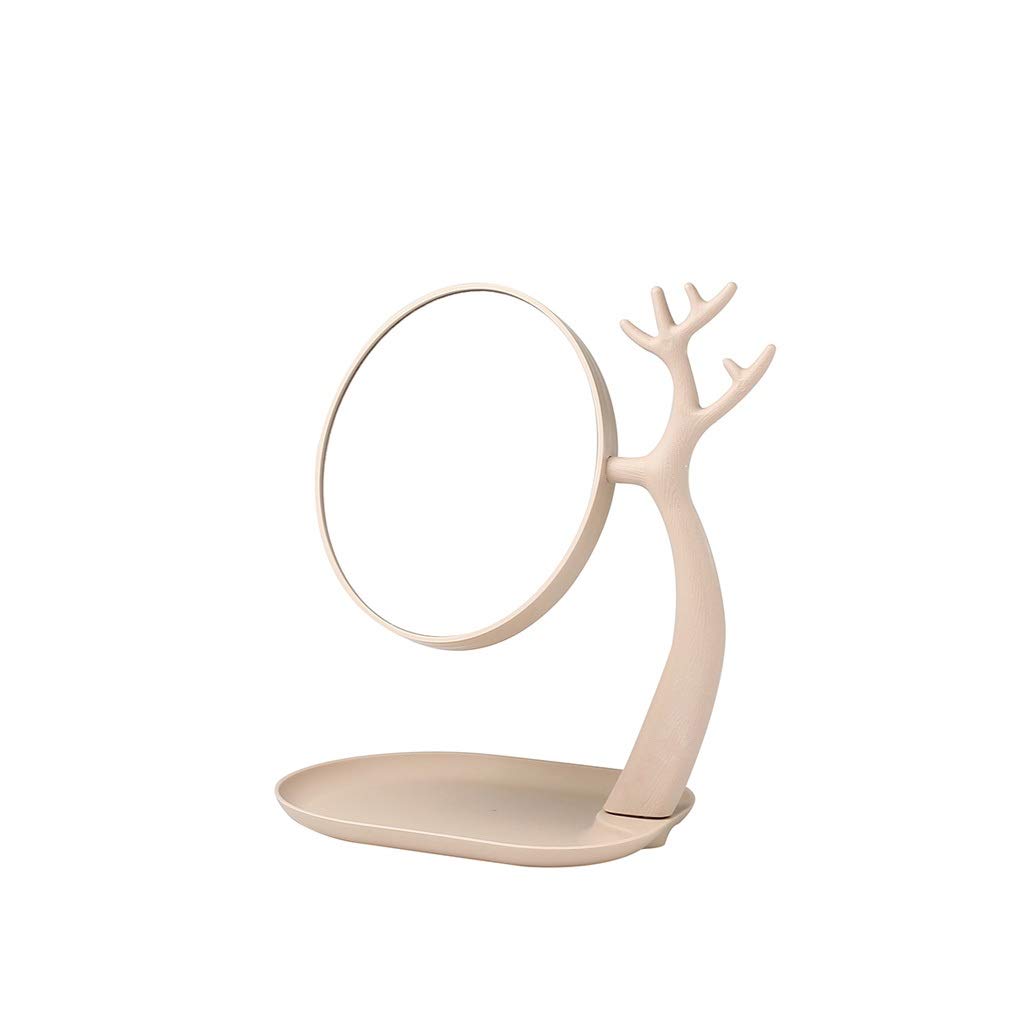 360° Rotating Vanity Mirror with Double-Sided Storage - Portable Desktop Makeup Mirror for Home & Travel - Perfect for Makeup, Skincare & Hair Styling