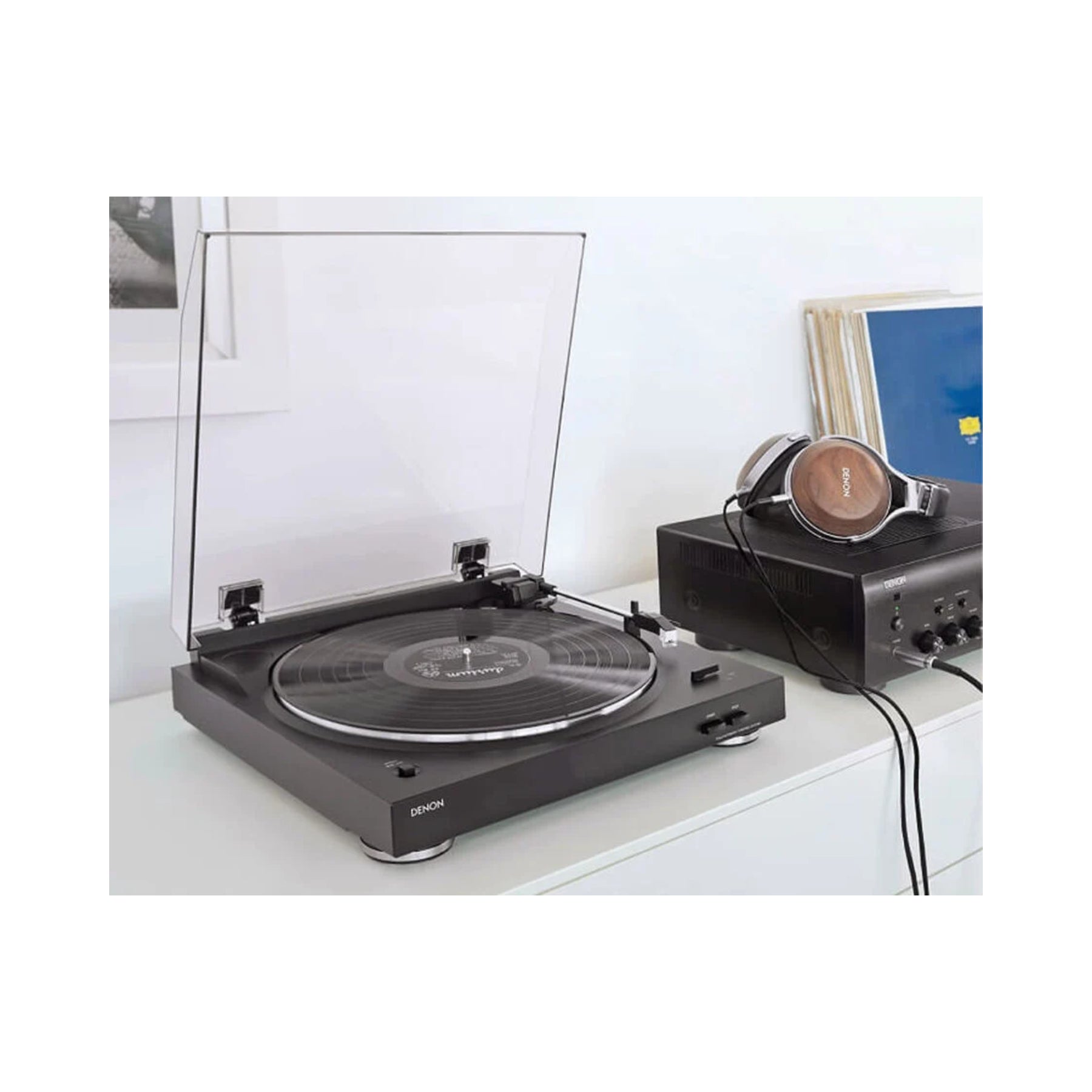 Denon DP-29F Belt Drive Turntable - Vinyl Record Player with Built-in Phono Preamp | Open Box Clearance | Perfect for Home Audio & Vinyl Collection Enthusiasts