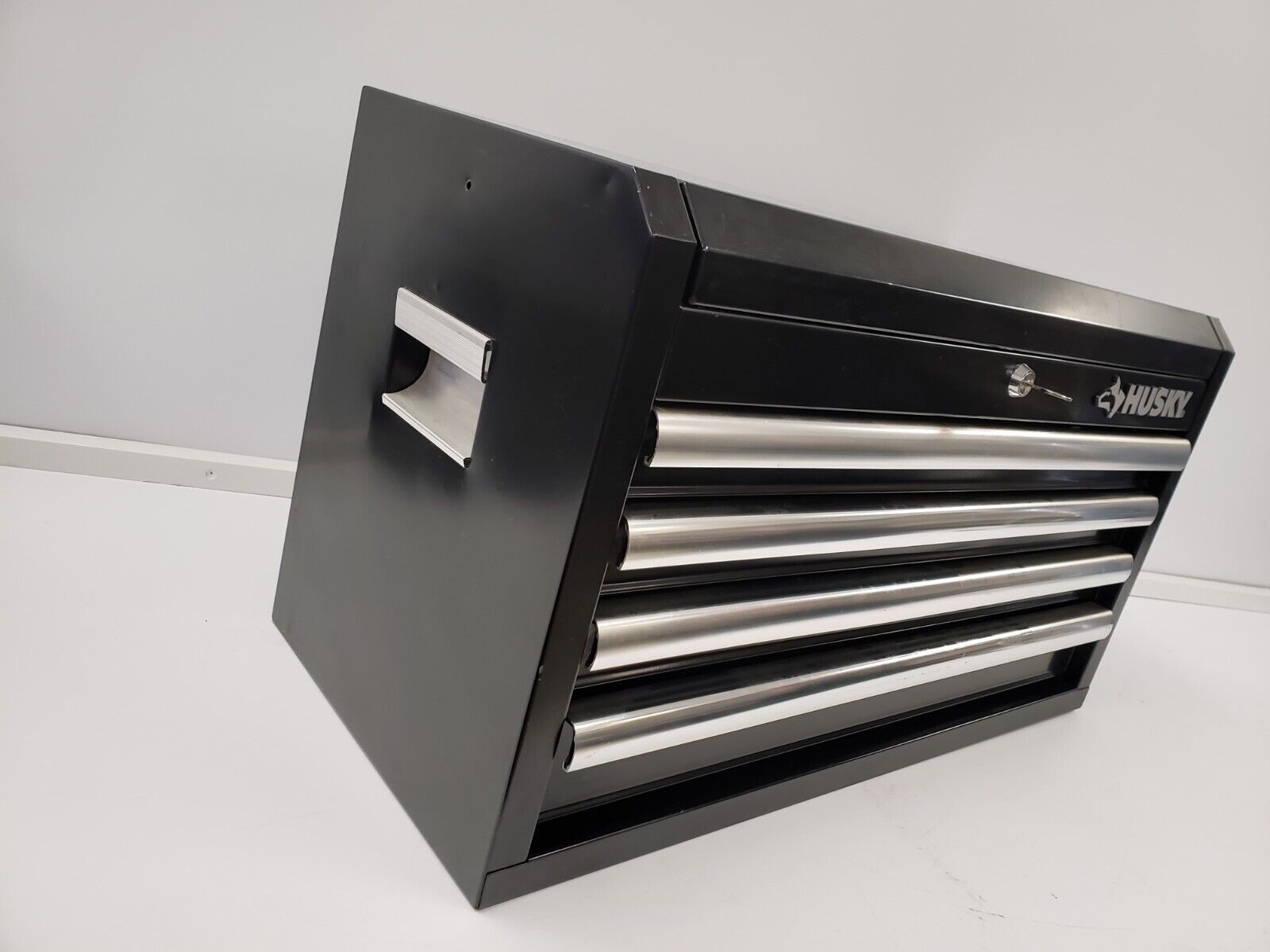 Husky 4-Drawer Heavy Duty Steel Tool Box with Lockable Drawers - Perfect for Garage Organization, Workshop Storage & Professional Tool Storage