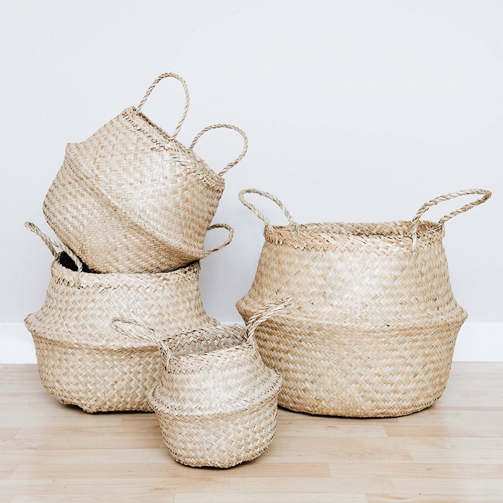 Billie Belly Basket - Premium Handwoven Storage Basket for Home Organization | Perfect for Laundry, Toys, Blankets & Nursery Decor